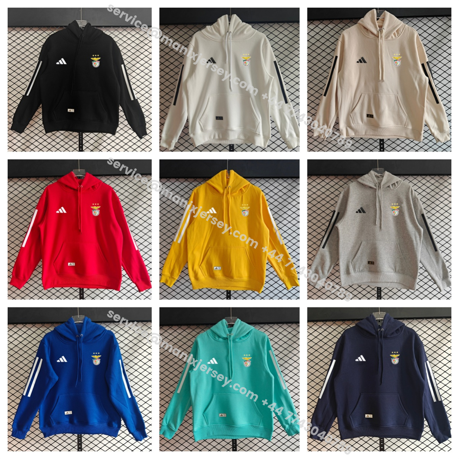 ManixJersey.com | Benfica 25-26 Home Unisex Pullover Hoodie -Customize Name, Number and Patch | Worldwide Shipping