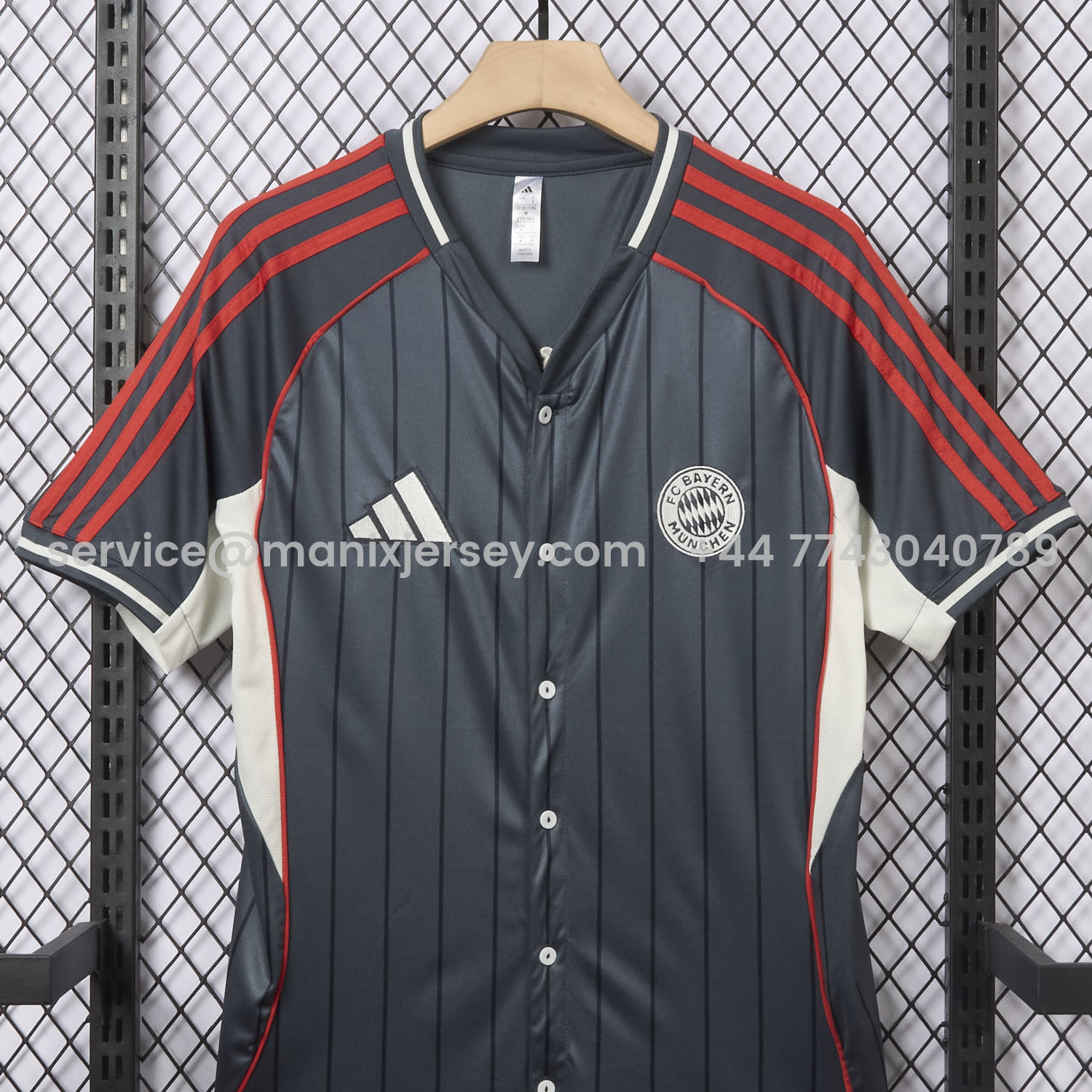 ManixJersey.com | Bayern Munich 25-26 Deep Grey Baseball Jersey -Customize Name, Number and Patch | Worldwide Shipping