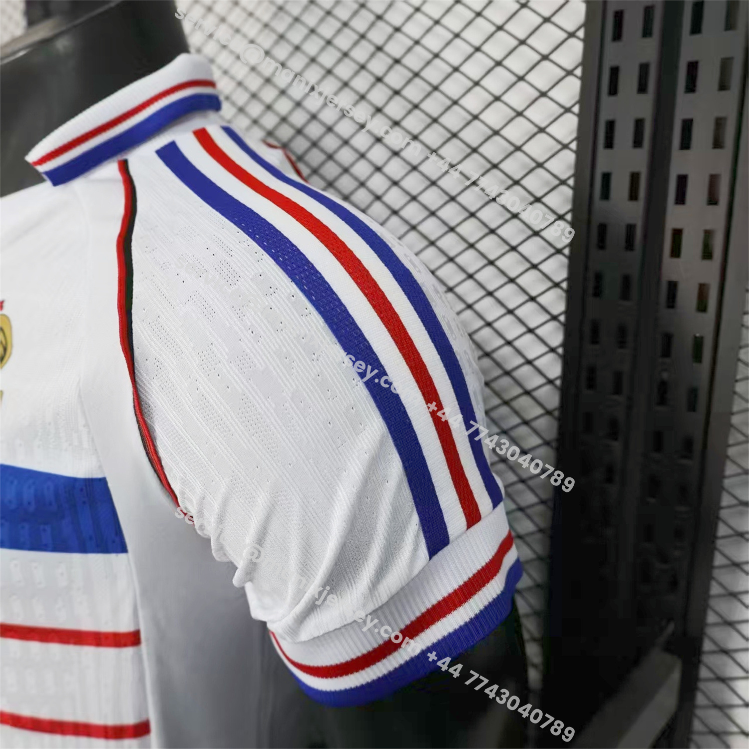 ManixJersey.com | Retro France 1998 Away White Jersey - Player Version -Customize Name, Number and Patch | Worldwide Shipping