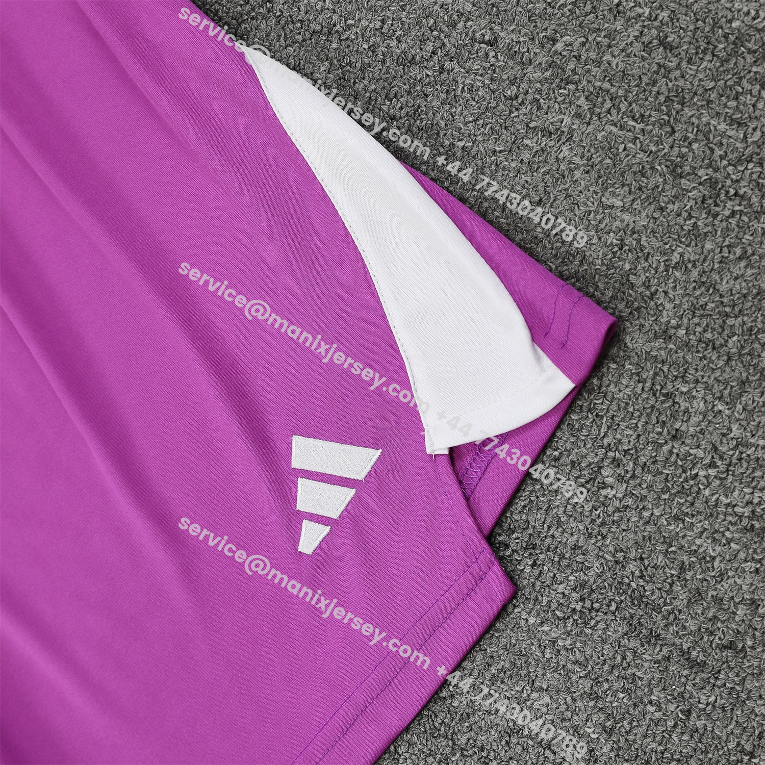 ManixJersey.com | Real Madrid 25-26 Short-Sleeve Training Set - Purple Top & Purple Shorts -Customize Name, Number and Patch | Worldwide Shipping