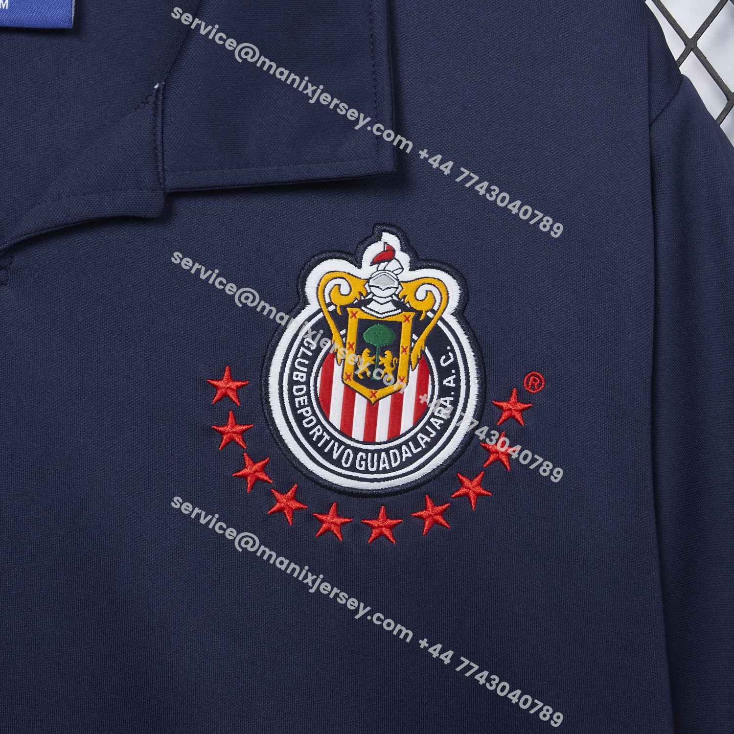 ManixJersey.com | Retro Chivas de Guadalajara 2003-04 Away Deep Blue Jersey -Customize Name, Number and Patch | Worldwide Shipping