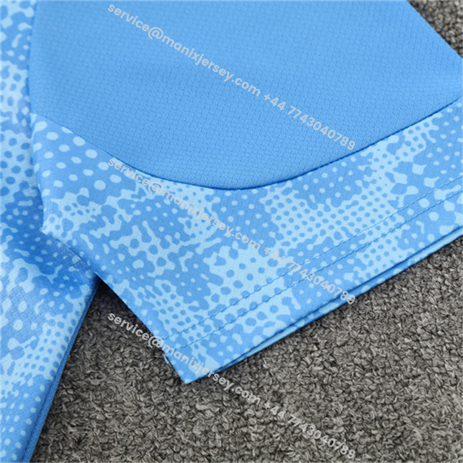 ManixJersey.com | Manchester City 25-26 Kids Short-Sleeve Training Set - Light Blue Camouflage Top & Deep Blue Shorts -Customize Name, Number and Patch | Worldwide Shipping