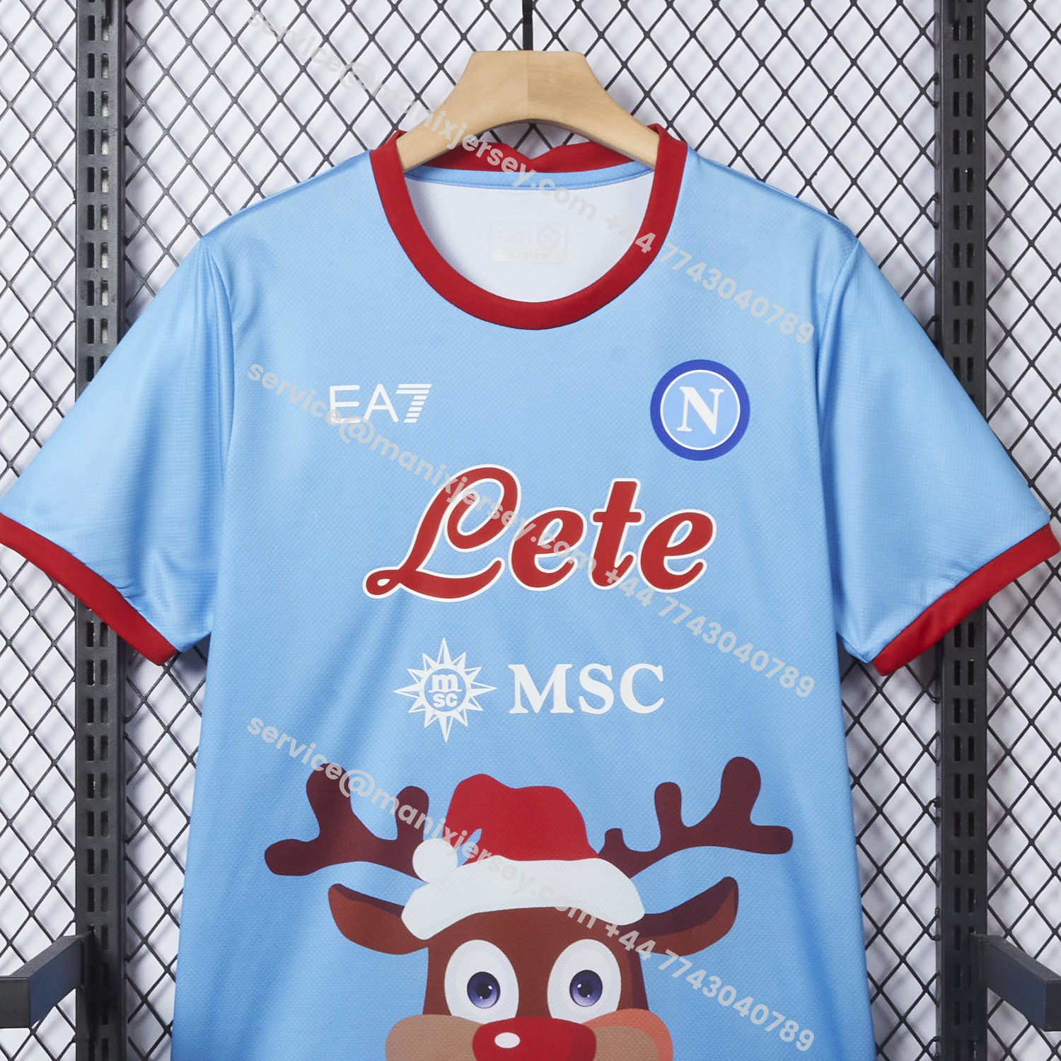ManixJersey.com | Napoli 25-26 Blue Christmas Elk Special Edition Jersey - Fans Version -Customize Name, Number and Patch | Worldwide Shipping