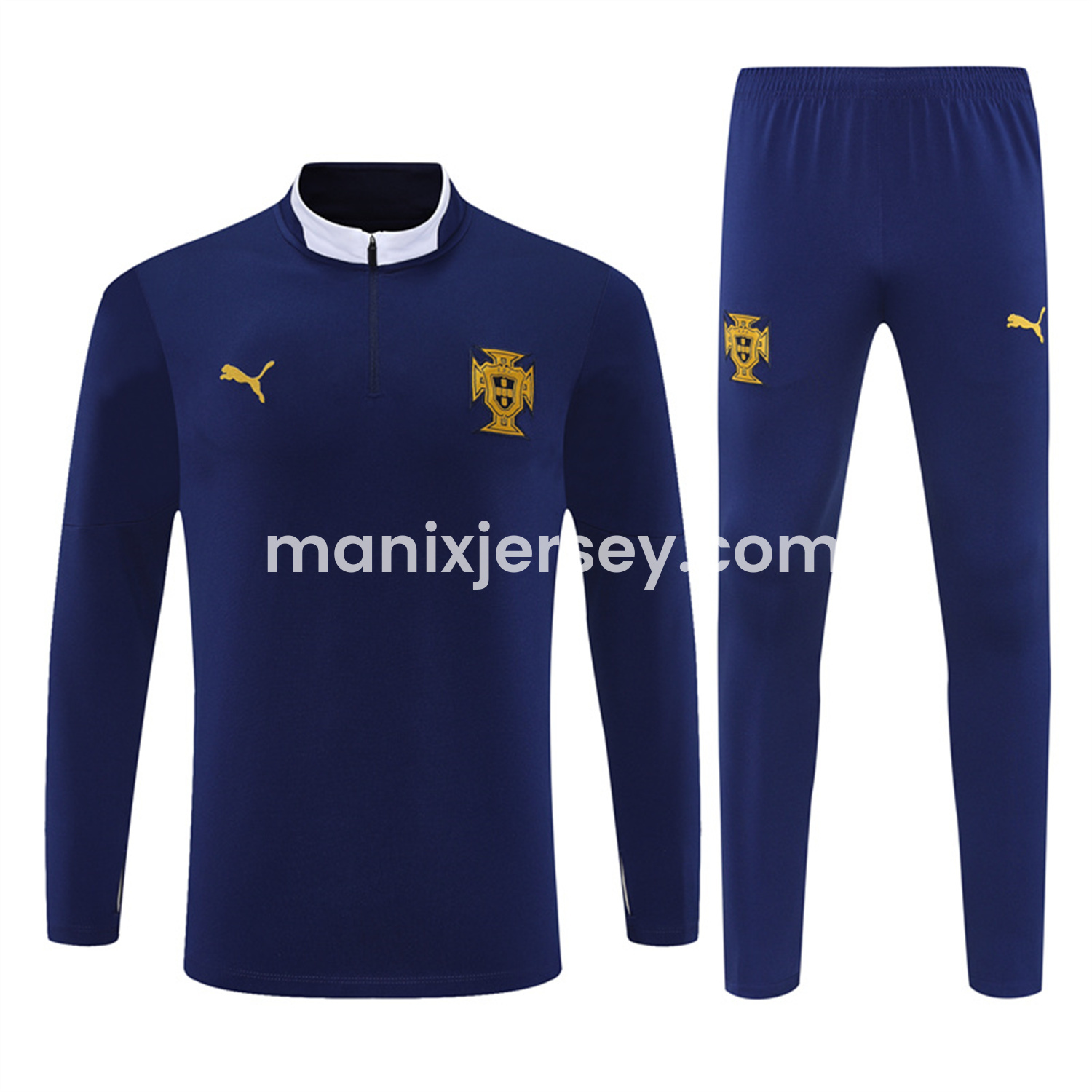 ManixJersey.com | Portugal 25-26 Kids Long Sleeve Training Set - Royal Blue -Customize Name, Number and Patch | Worldwide Shipping
