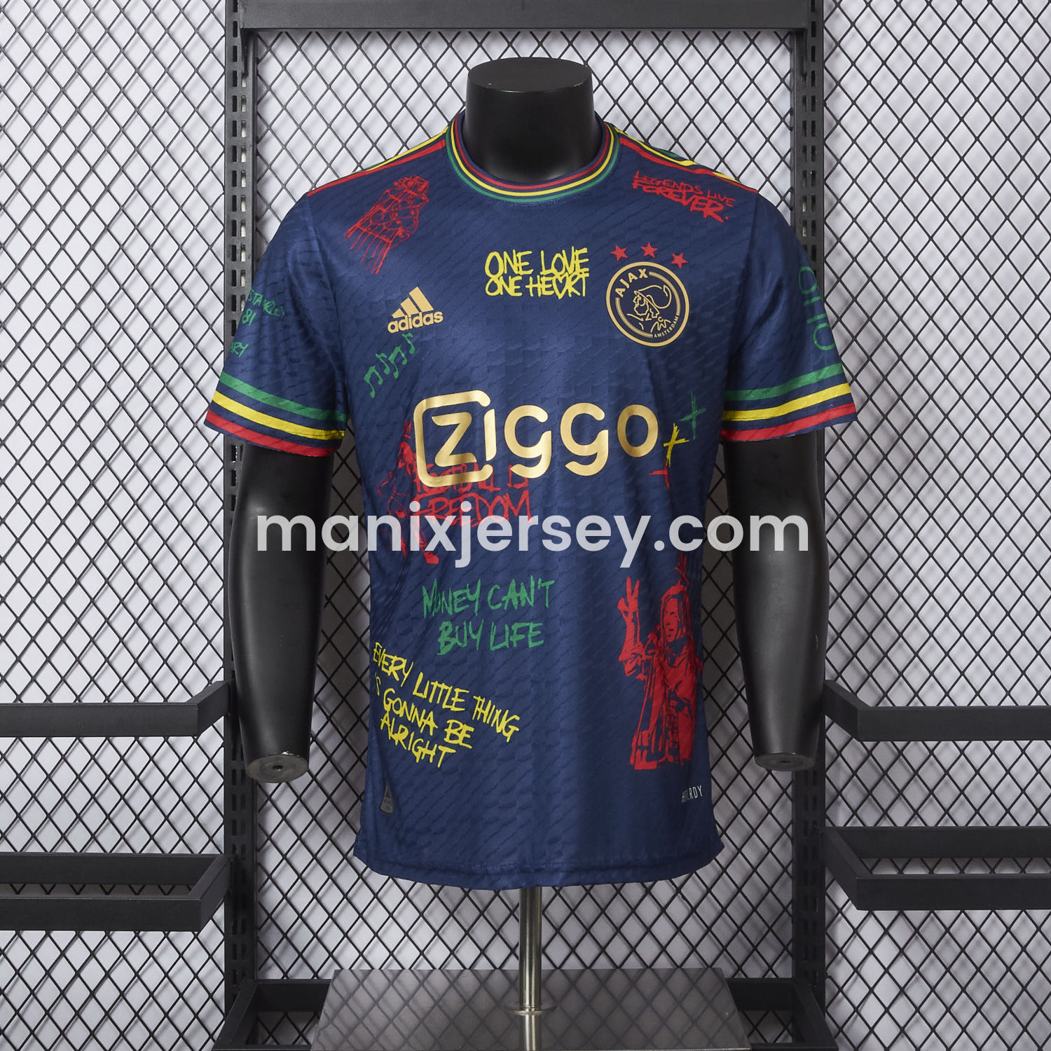 ManixJersey.com | Ajax x B-O-B Marly 2025-26 40th Blue Special Edition Jersey - Player Version -Customize Name, Number and Patch | Worldwide Shipping