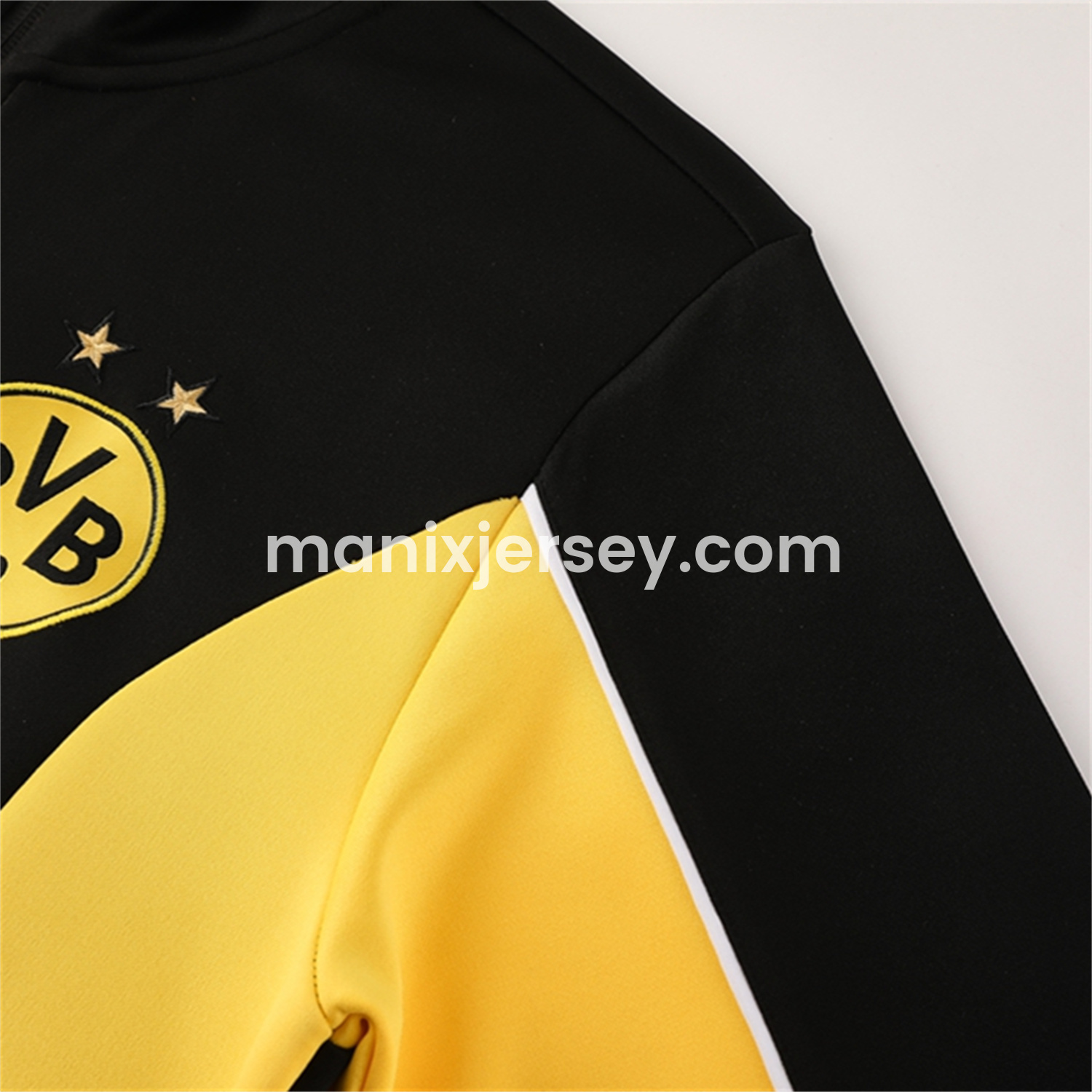 ManixJersey.com | Dortmund 25-26 Jacket Training Tracksuit - Black top & Black Pants -Customize Name, Number and Patch | Worldwide Shipping