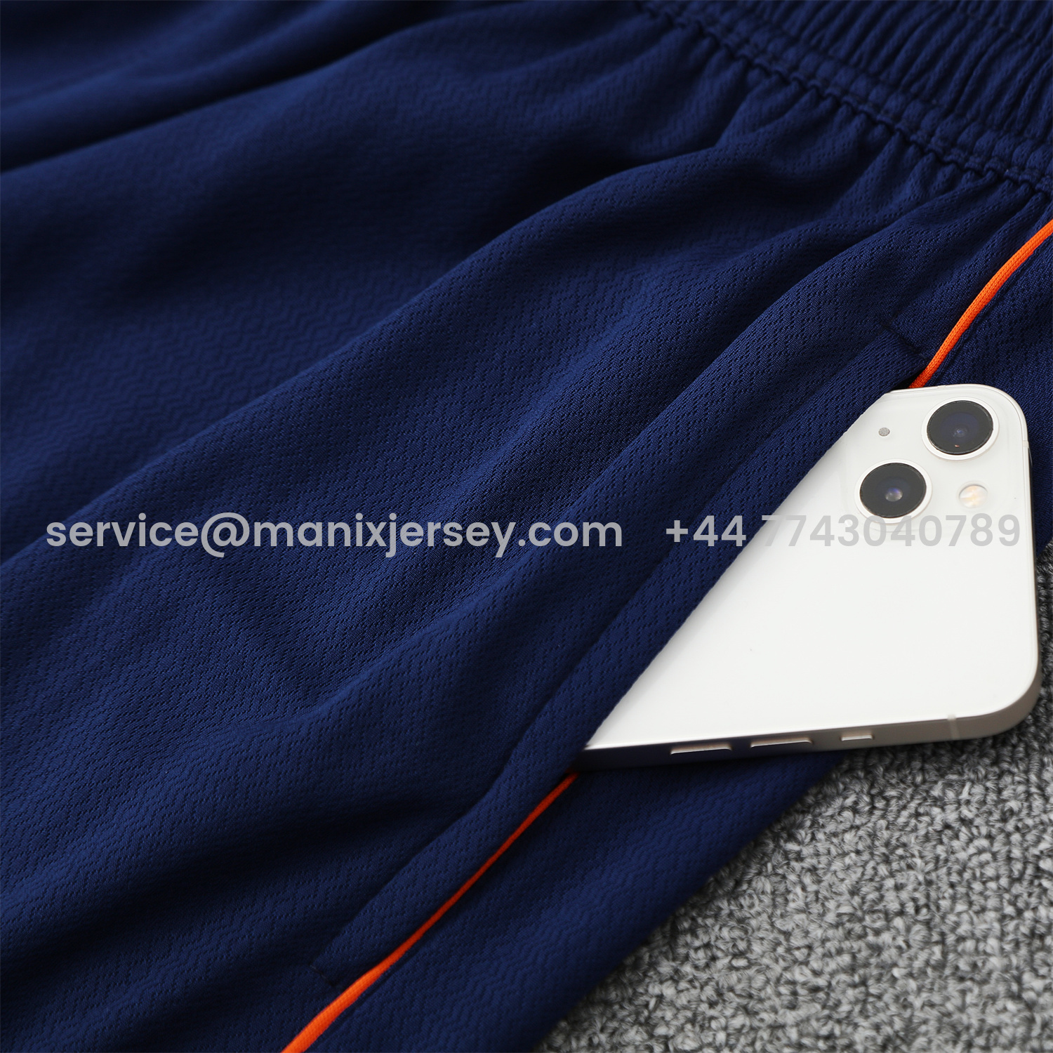 ManixJersey.com | Marseille 25-26 Short-Sleeve Training Set - Blue Top & Blue Shorts -Customize Name, Number and Patch | Worldwide Shipping