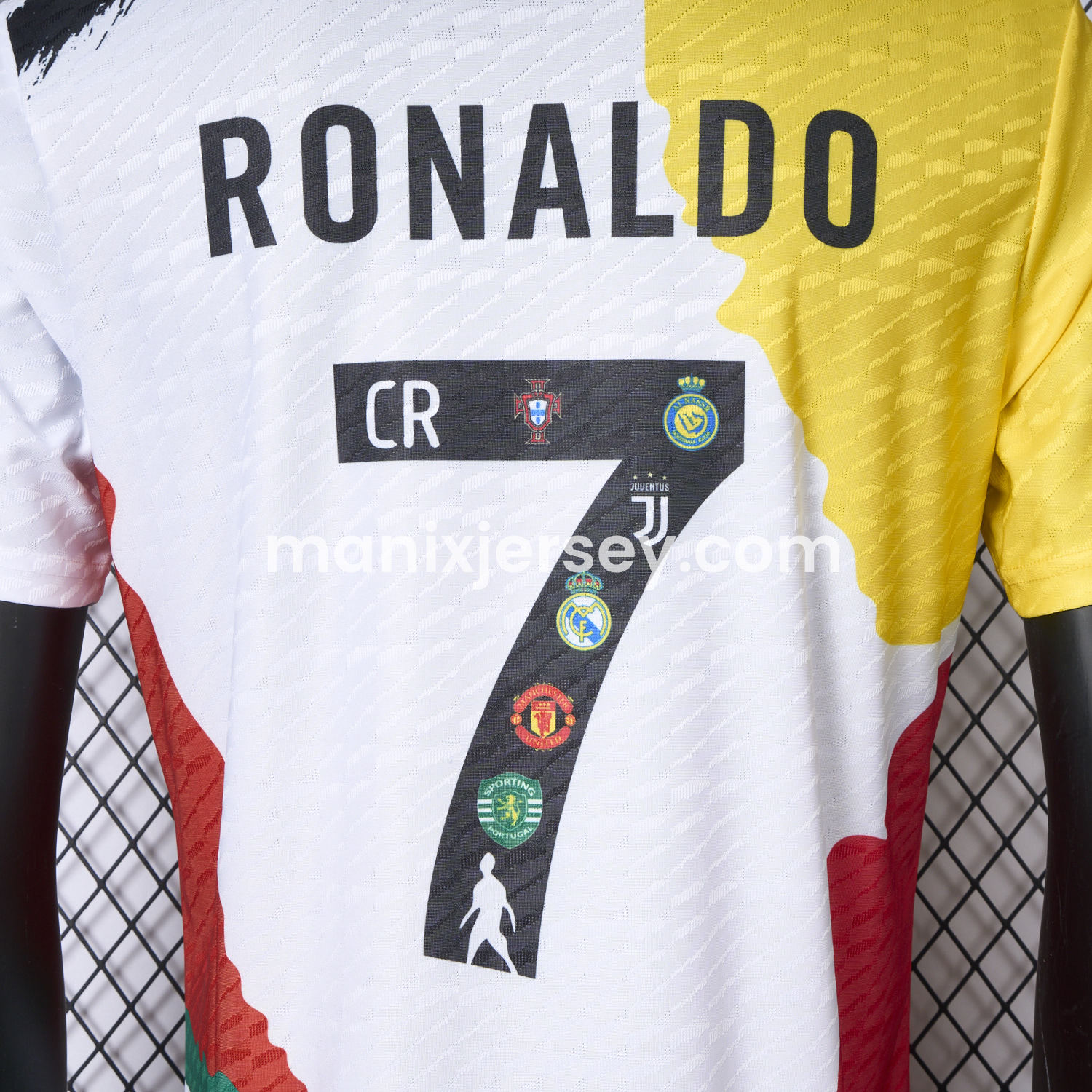 ManixJersey.com | Cristiano Ronaldo Career Commemorative Jersey Real Madrid Manchester United Juventus Portugal Al Nassr Sporting CP - Player Version -Customize Name, Number and Patch | Worldwide Shipping