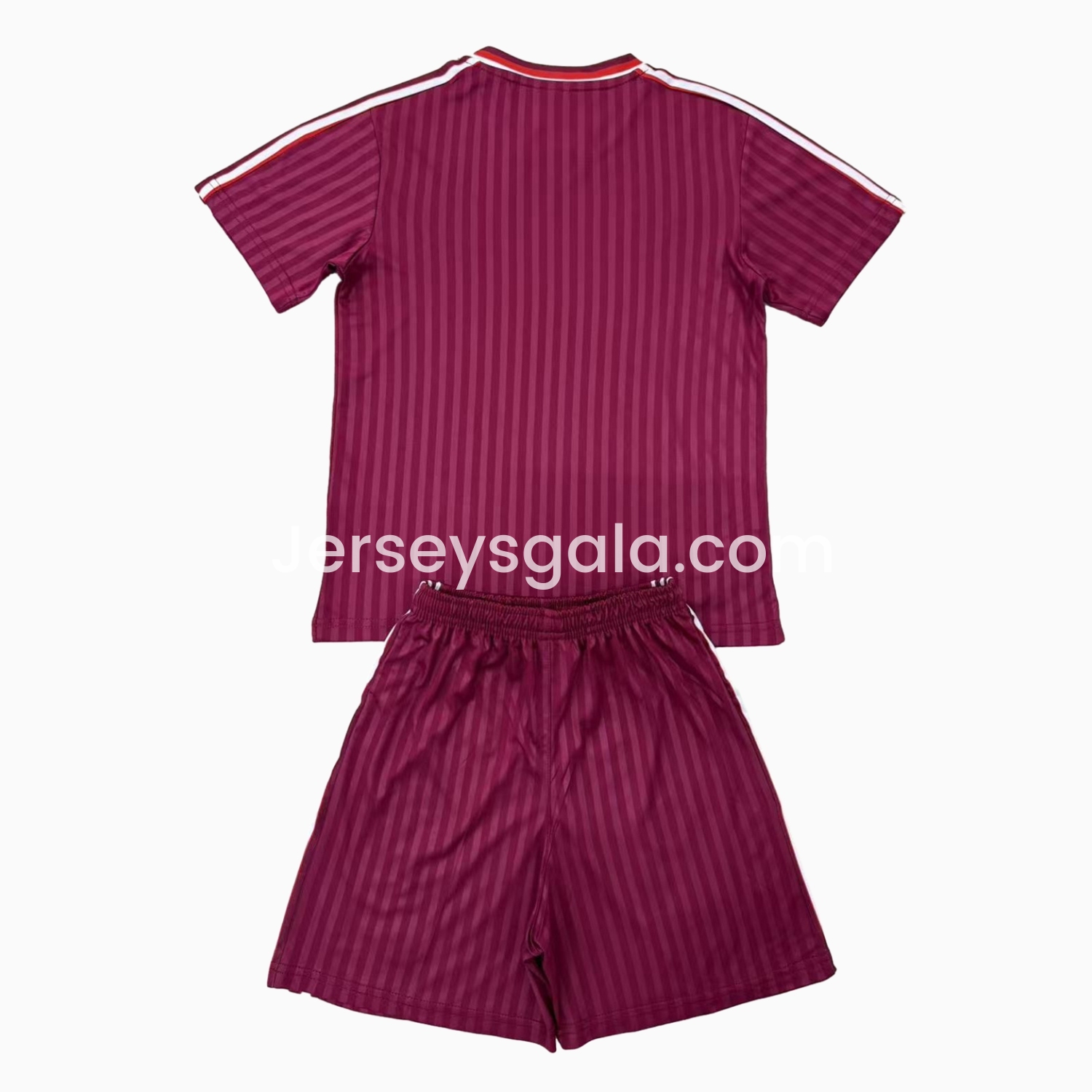 JerseysGala.com | Bayern Munich 24-25 Red Terrace Icon Retro Style Kids Kit -Customize Name, Number and Patch | Worldwide Shipping