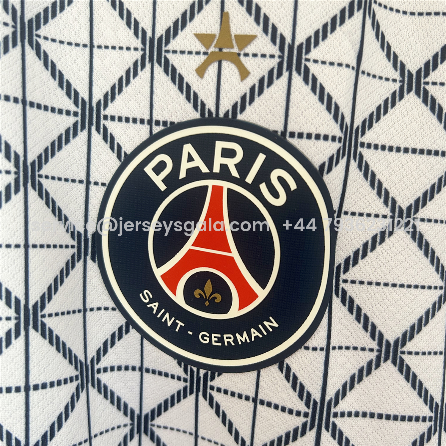 JerseysGala.com | Paris Saint-Germain PSG 25-26 White Pre-Match Training Jersey - Fans Version -Customize Name, Number and Patch | Worldwide Shipping
