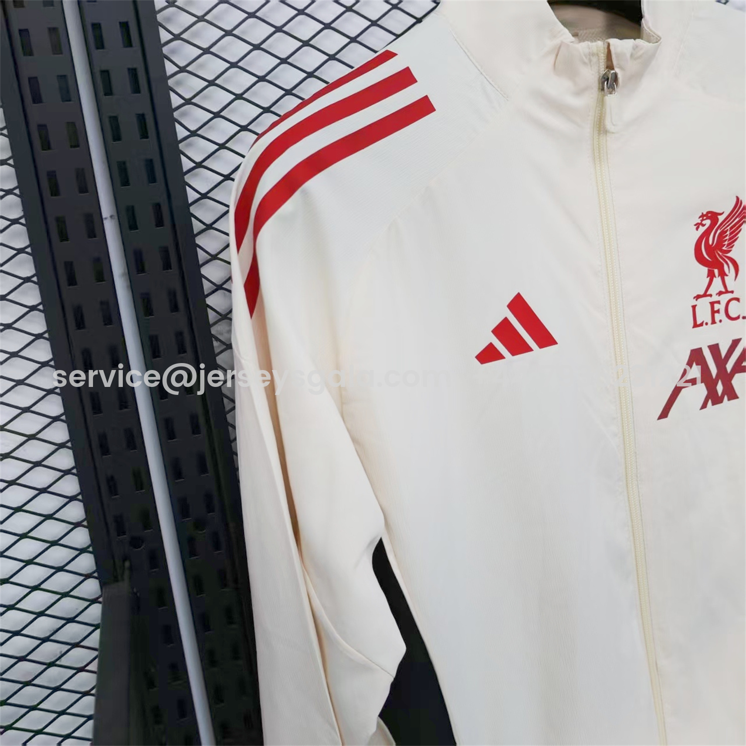 JerseysGala.com | Liver.pool 25-26 White Windbreaker Jacket - Deep Green -Customize Name, Number and Patch | Worldwide Shipping
