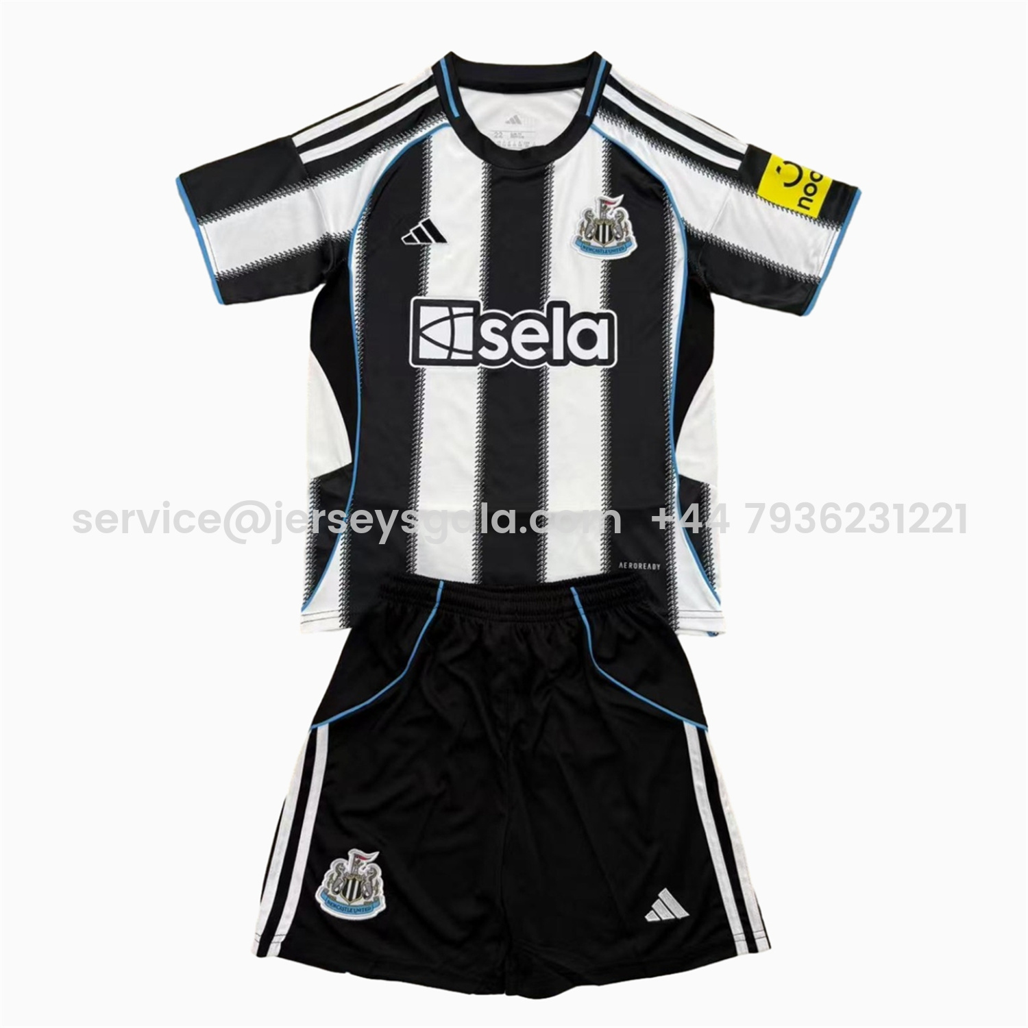 JerseysGala.com | Newcastle United 25-26 Home Men's Adult Jersey Set - Fans Version -Customize Name, Number and Patch | Worldwide Shipping