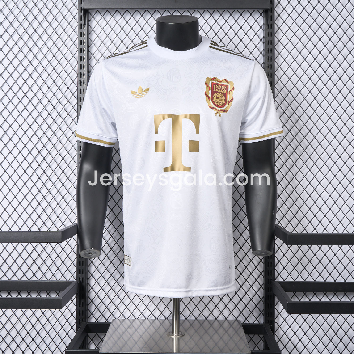 JerseysGala.com | Bayern Munich 2025 White 125th Anniversary Jersey - Player Version -Customize Name, Number and Patch | Worldwide Shipping