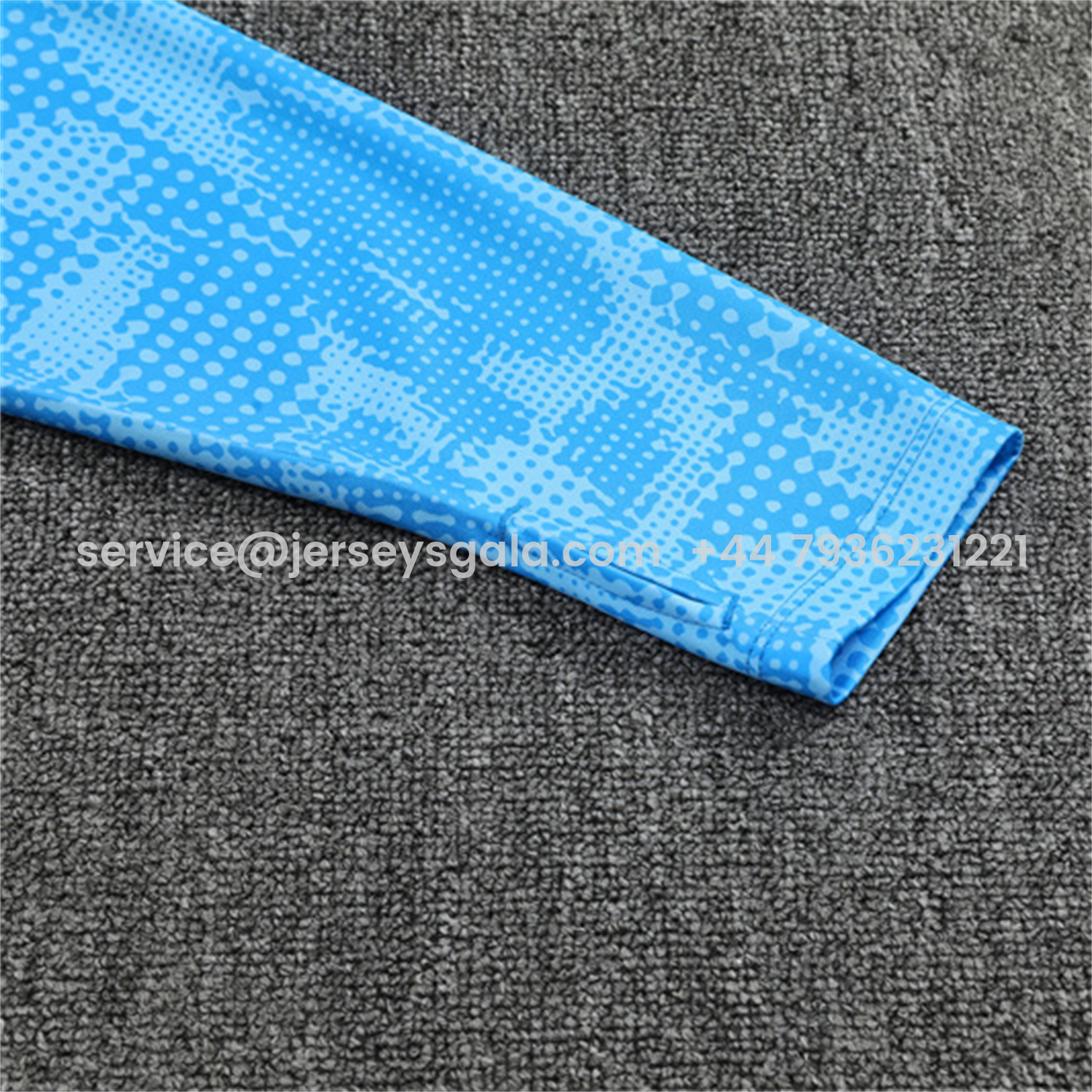 JerseysGala.com | Manchester City 25-26 Kids Long Sleeve Training Set -Light Blue Top & Deep Blue Pants -Customize Name, Number and Patch | Worldwide Shipping