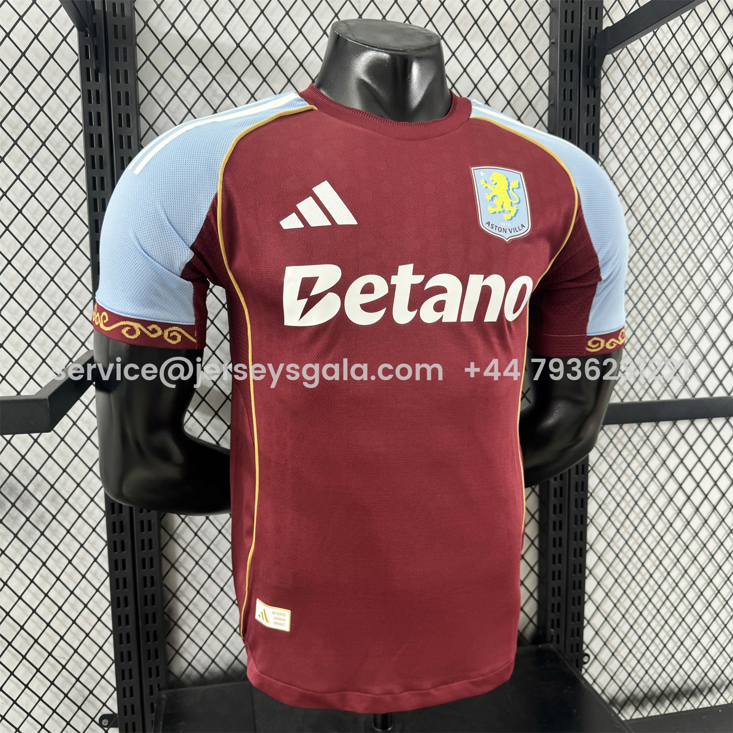 JerseysGala.com | Aston Villa 25-26 Home Jersey - Player Version -Customize Name, Number and Patch | Worldwide Shipping