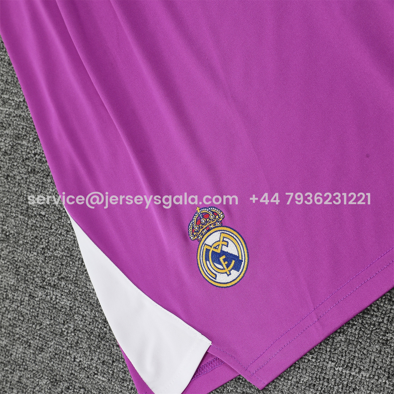 JerseysGala.com | Real Madrid 25-26 Longt-Sleeve Training Set - Purple Top & Purple Shorts -Customize Name, Number and Patch | Worldwide Shipping