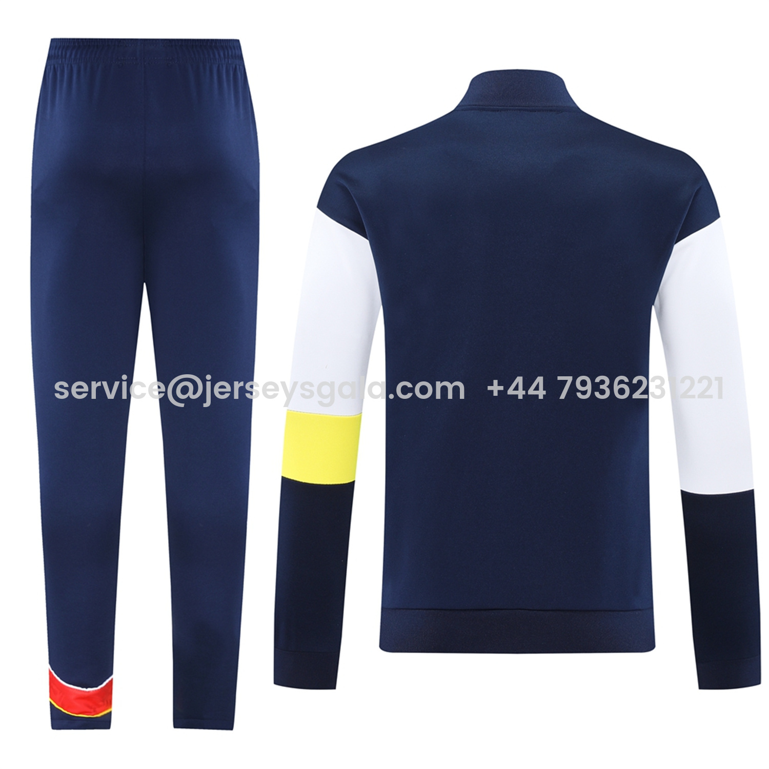 JerseysGala.com | Arsenal 25-26 Jacket Training Tracksuit - Red Blue Throwback Jackets & Blue Pants -Customize Name, Number and Patch | Worldwide Shipping