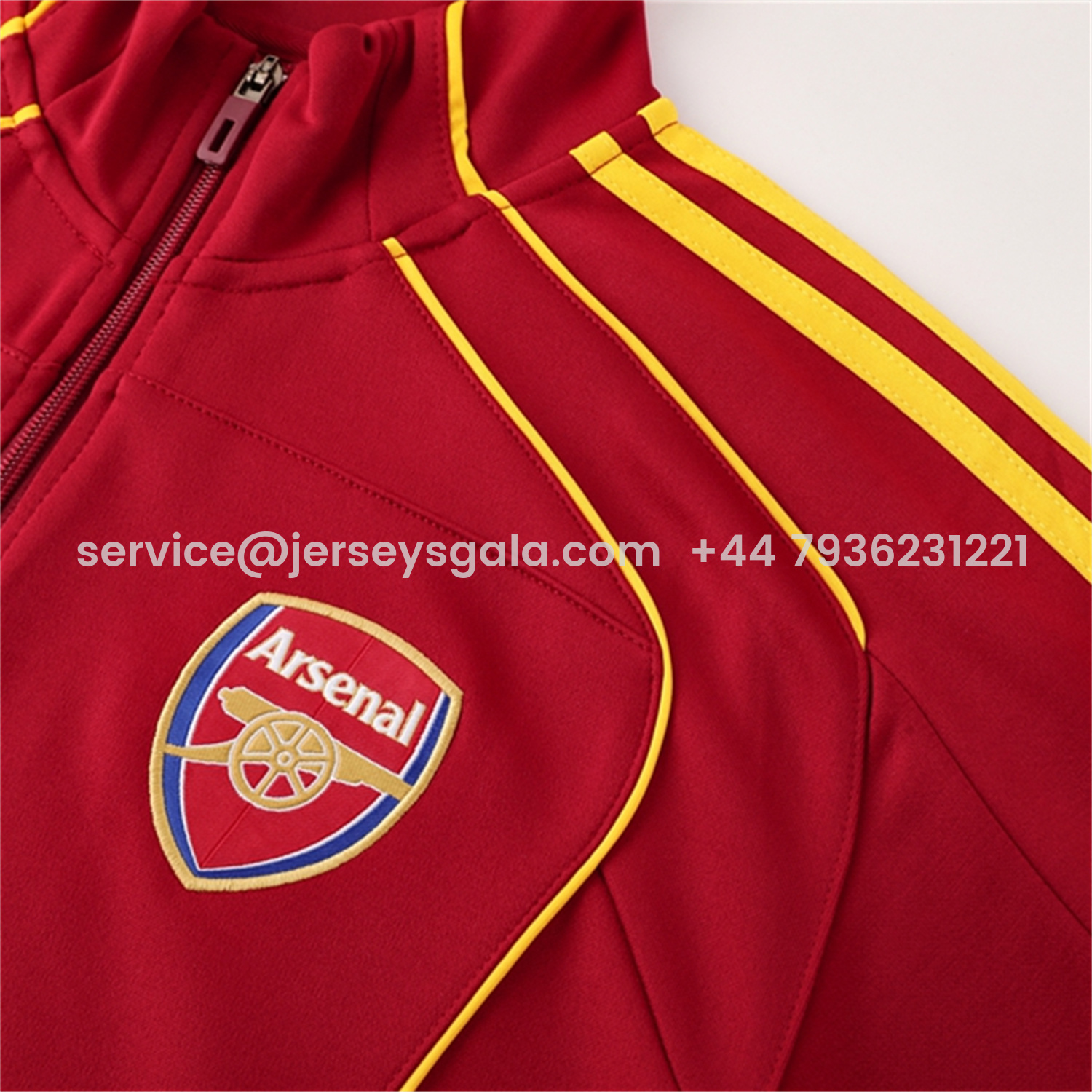 JerseysGala.com | Arsenal 25-26 Jacket Training Tracksuit - Red Jackets & Black Pants -Customize Name, Number and Patch | Worldwide Shipping