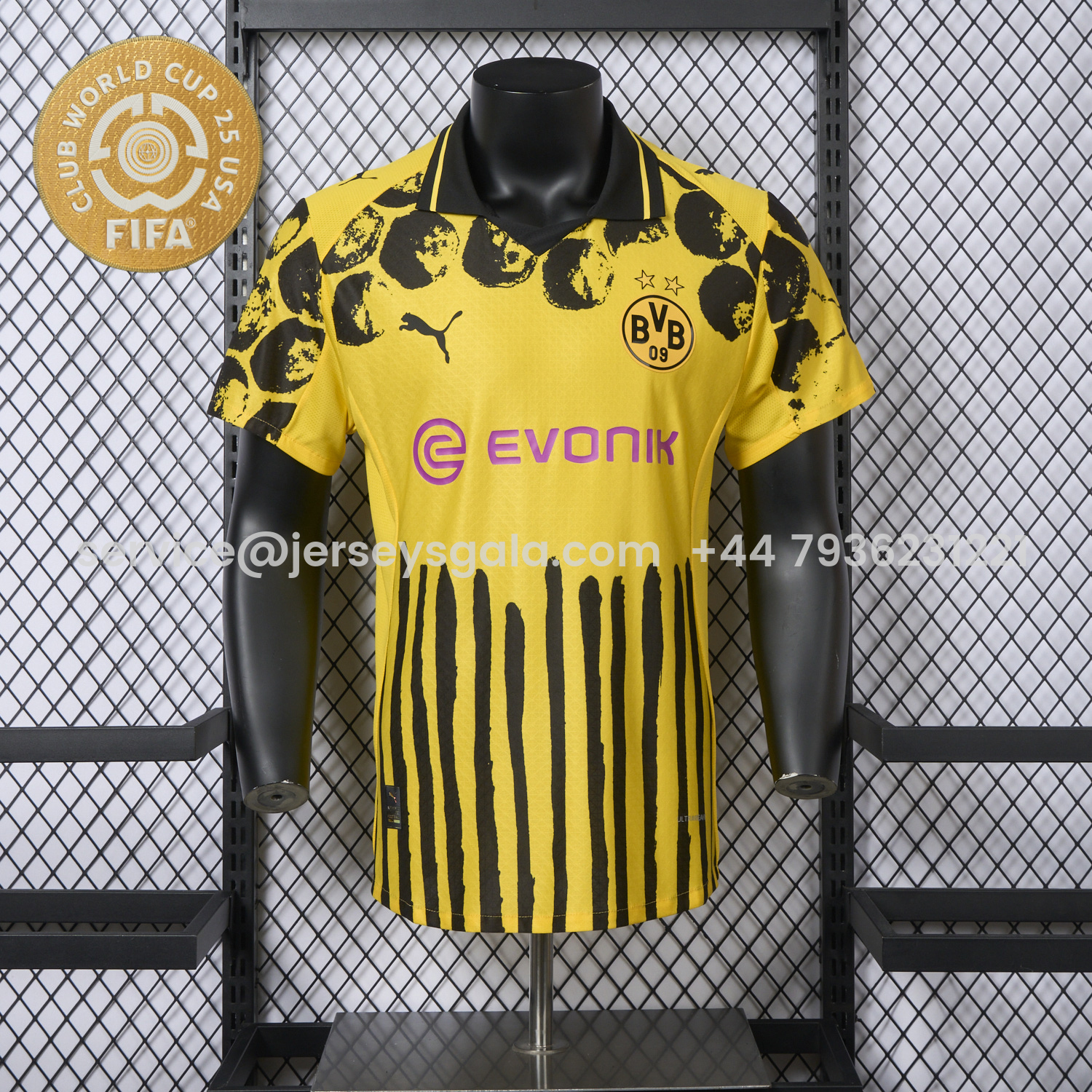 JerseysGala.com | Dortmund 2025 Club World Cup Home Jersey With Chest Sponsor - Player Version -Customize Name, Number and Patch | Worldwide Shipping