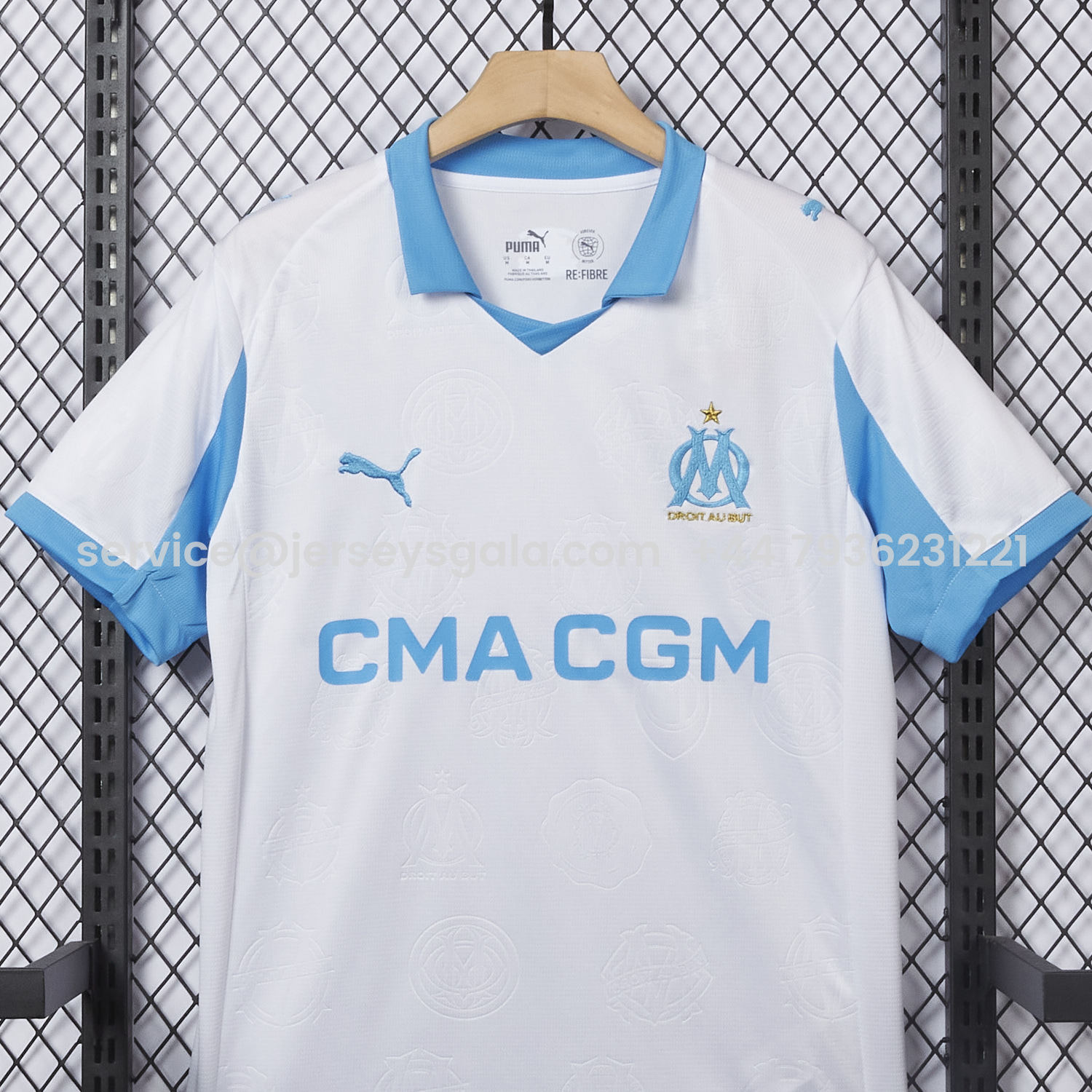 JerseysGala.com | Marseille 25-26 Home Jersey - Fans Version -Customize Name, Number and Patch | Worldwide Shipping