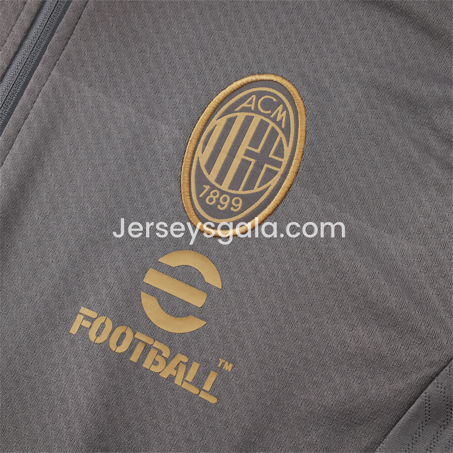 JerseysGala.com | AC Milan 25-26 Jacket Training Tracksuit - Grey top & Grey Pants -Customize Name, Number and Patch | Worldwide Shipping