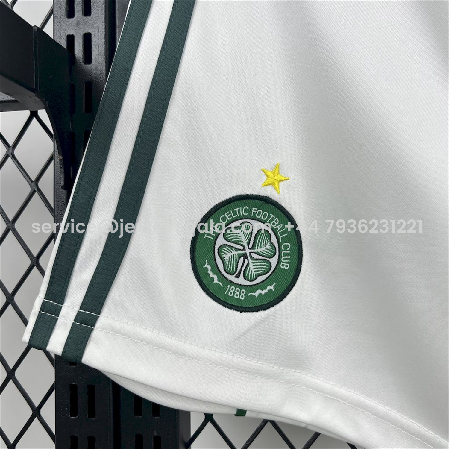 JerseysGala.com | Celtic 25-26 Home White Shorts - Fans Version -Customize Name, Number and Patch | Worldwide Shipping
