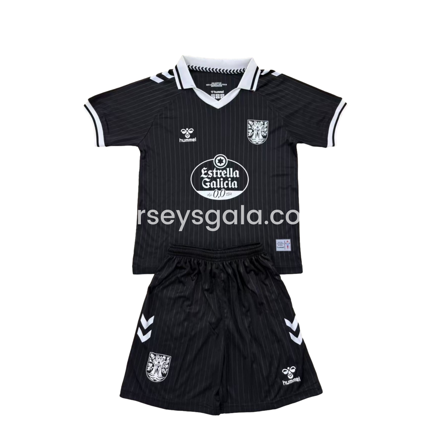 JerseysGala.com | Celta Vigo 24-25 Oliveira Dos Cen Anos Black Kids Kit -Customize Name, Number and Patch | Worldwide Shipping