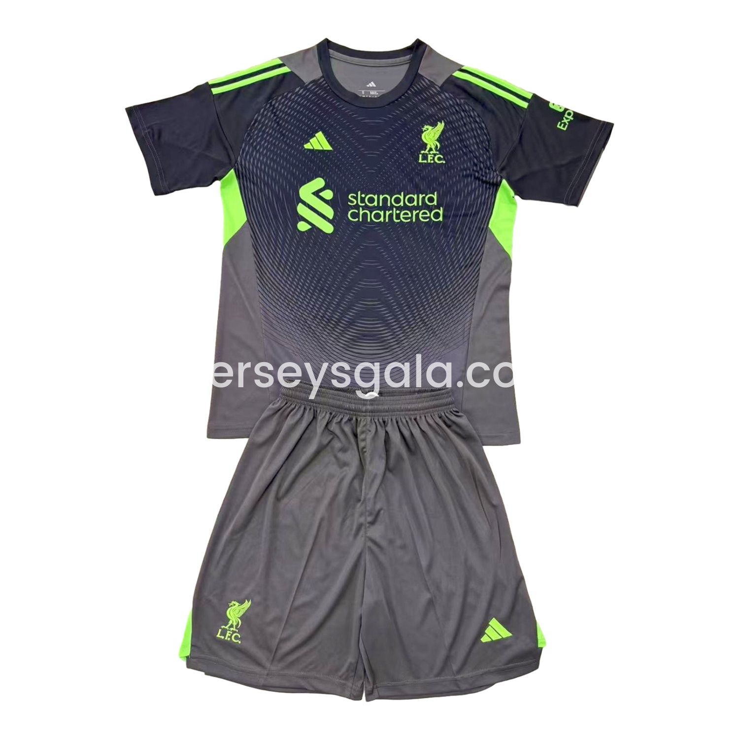 JerseysGala.com | Liver.pool 25-26 Black Grey Goalkeeper Men's Adult Jersey Set - Fans Version -Customize Name, Number and Patch | Worldwide Shipping