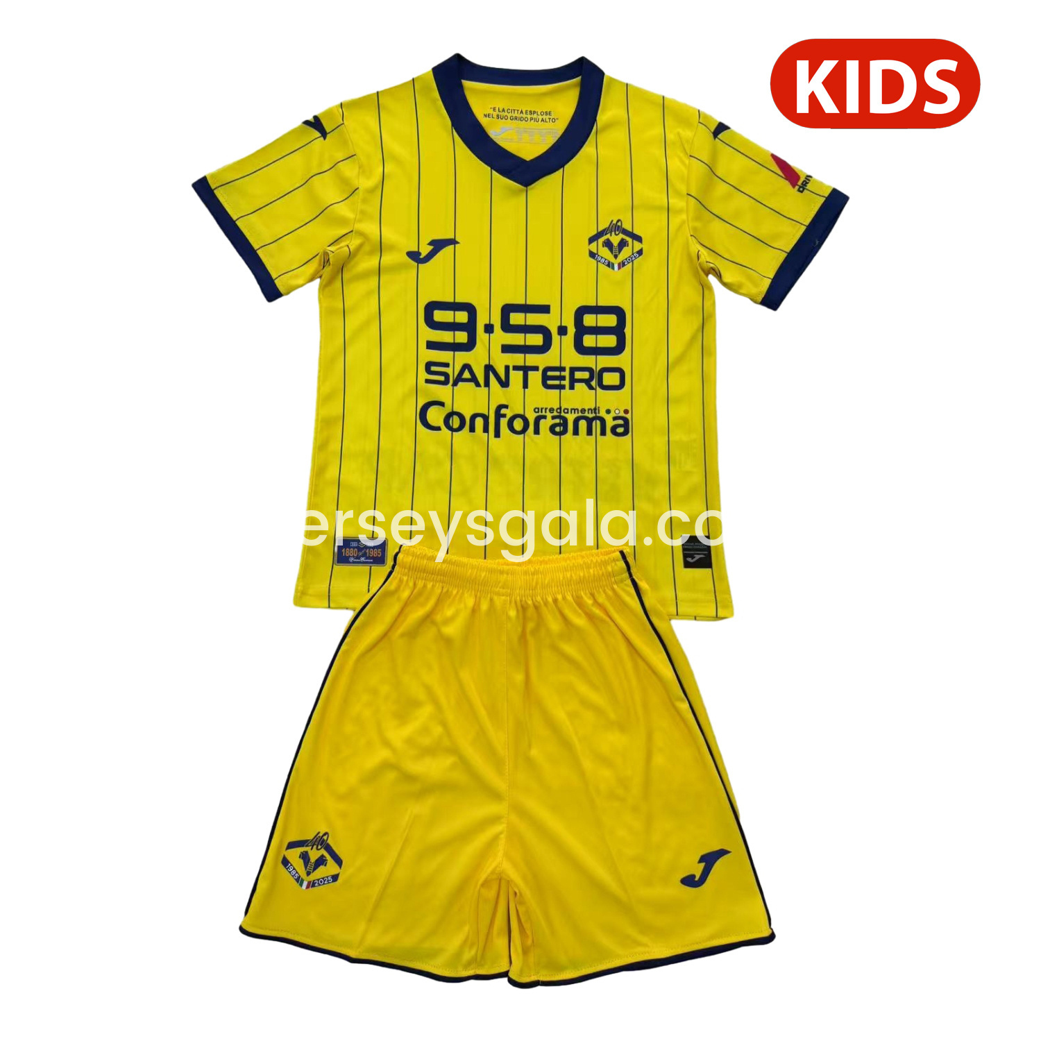 JerseysGala.com | Hellas Verona 24-25 Scudetto 40 Years Commemorative Kids Kit -Customize Name, Number and Patch | Worldwide Shipping