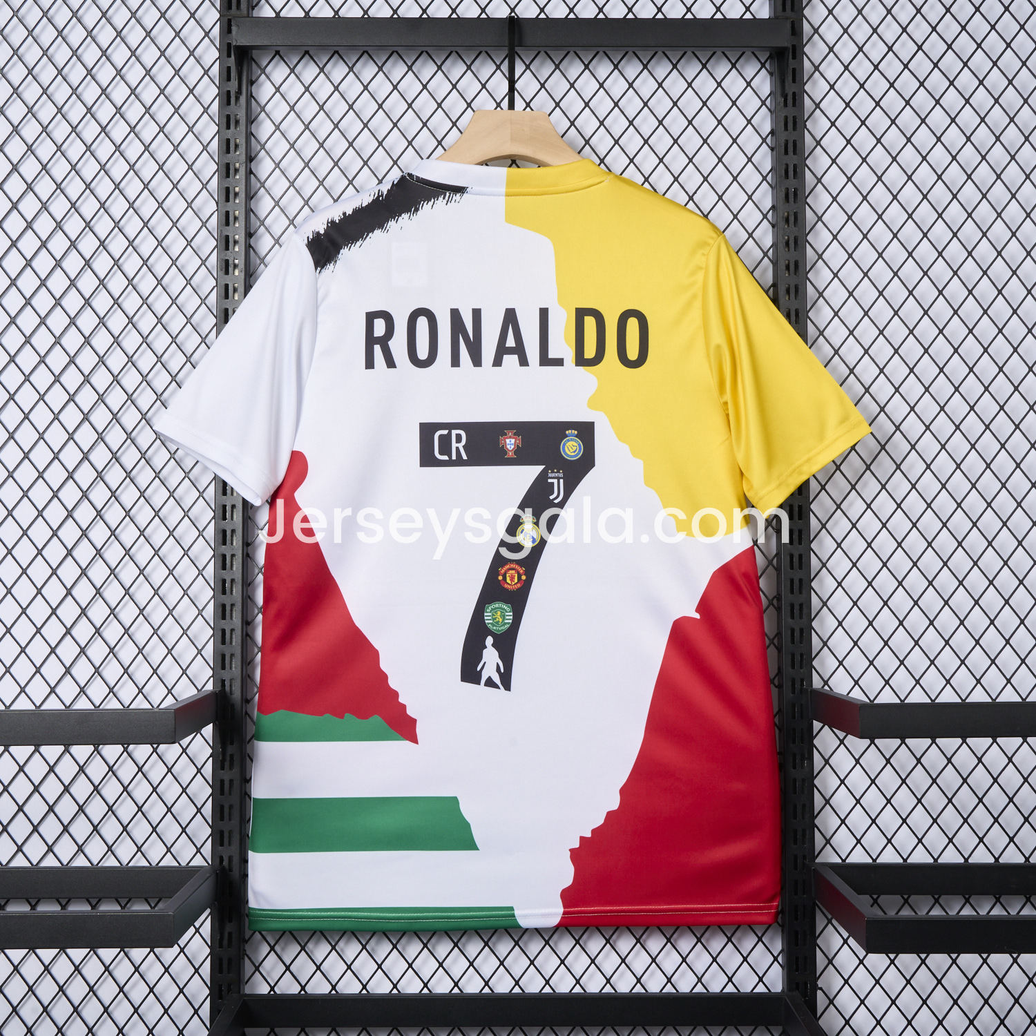 JerseysGala.com | Cristiano Ronaldo Career Commemorative Jersey Real Madrid Manchester United Juventus Portugal Al Nassr Sporting CP - Fans Version -Customize Name, Number and Patch | Worldwide Shipping