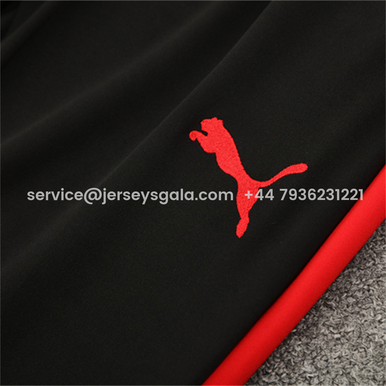 JerseysGala.com | Portugal 25-26 Kids Long Sleeve Training Set - Black Top & Black Pants -Customize Name, Number and Patch | Worldwide Shipping
