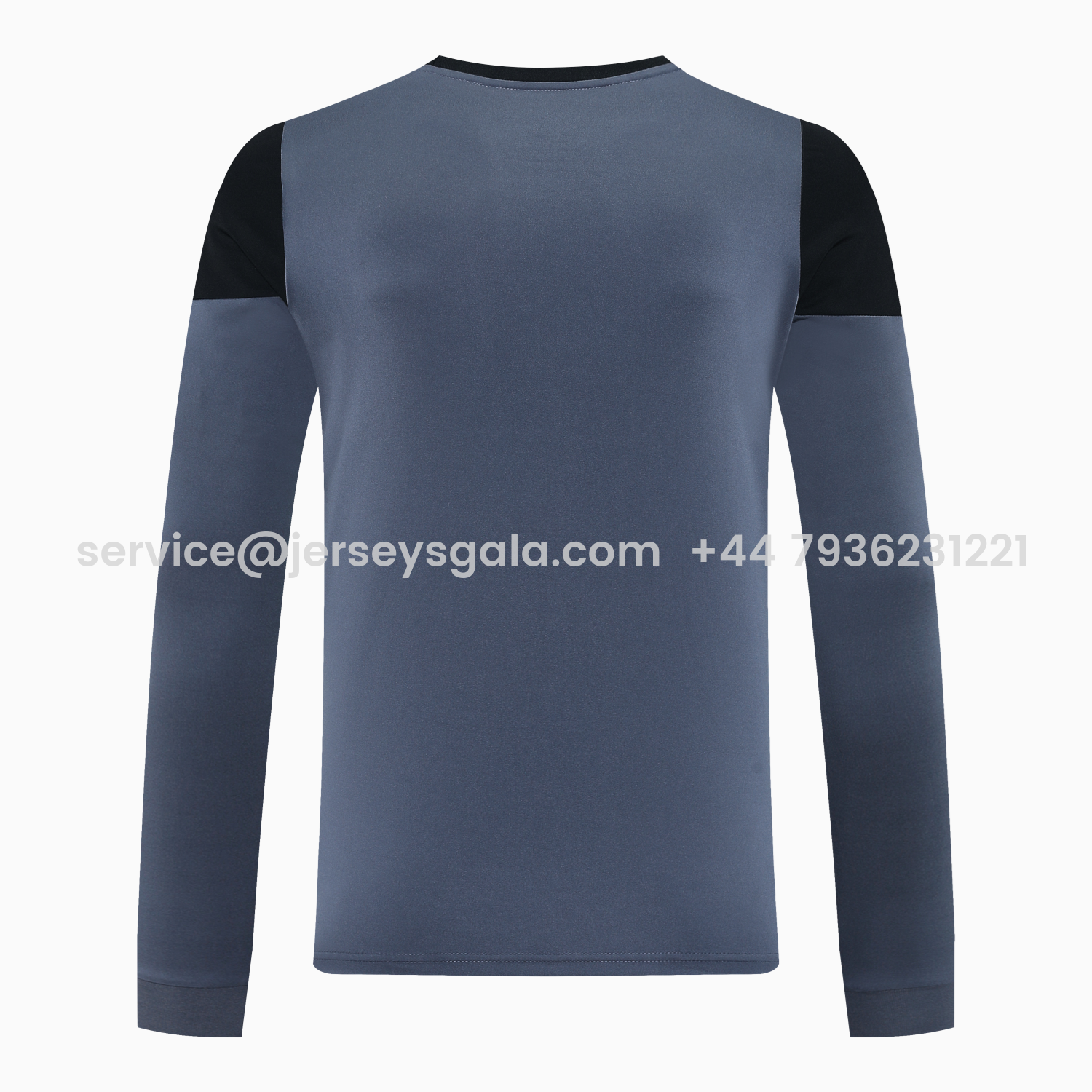 JerseysGala.com | Real Madrid 25-26 Long-Sleeve Training Set - Deep Gray Top & Gray Shorts -Customize Name, Number and Patch | Worldwide Shipping