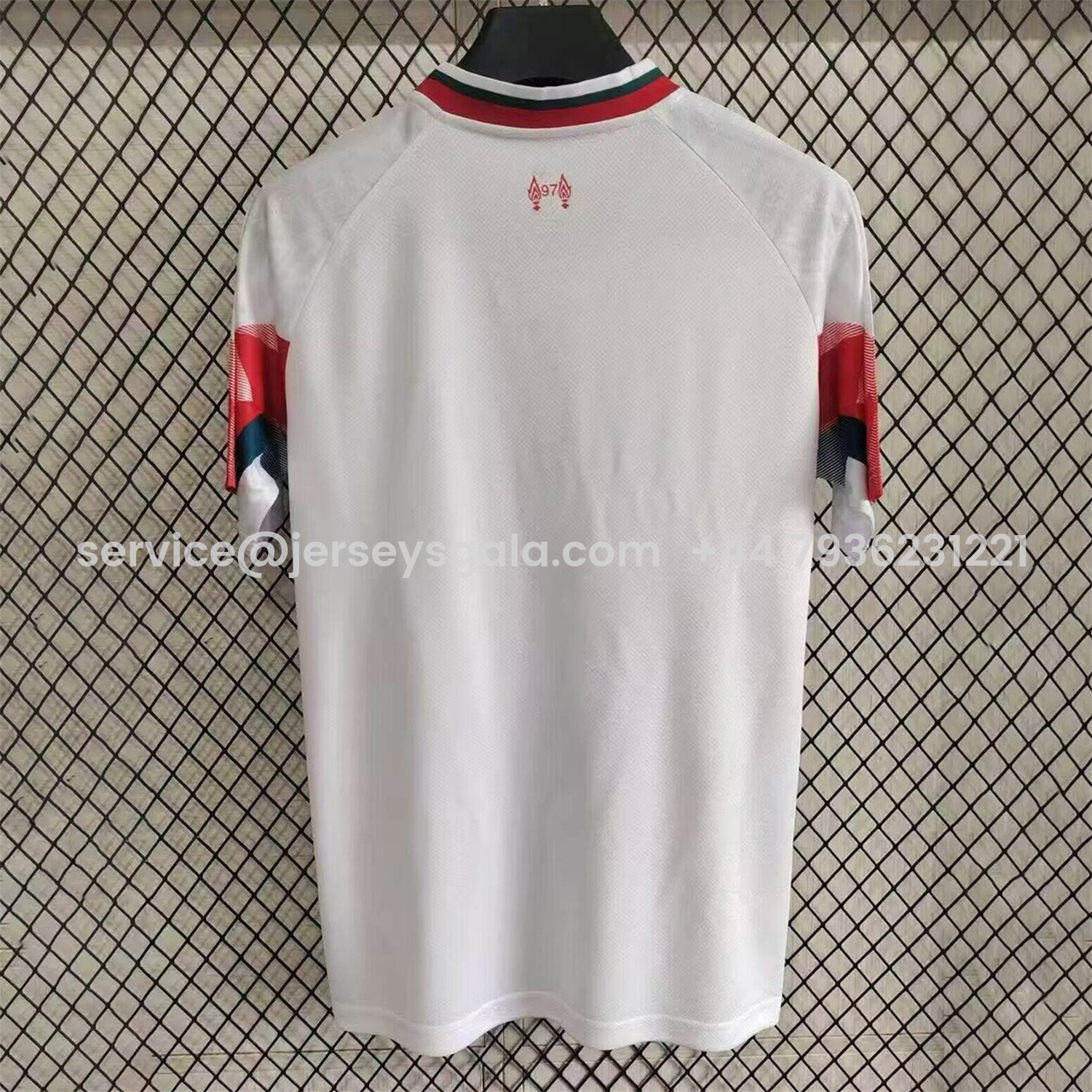 JerseysGala.com | Liver.pool 25-26 Retro Style Red Stripes White Jersey - Fans Version -Customize Name, Number and Patch | Worldwide Shipping