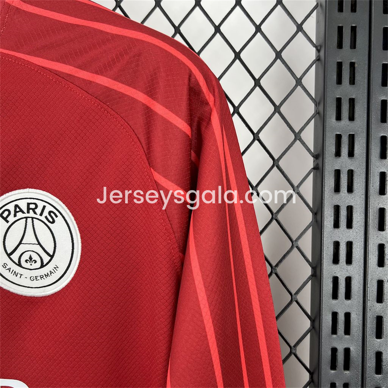 JerseysGala.com | Paris Saint-Germain PSG 24-25 Fourth Goalkeeper Red Long Sleeves Jersey - Fans Version -Customize Name, Number and Patch | Worldwide Shipping