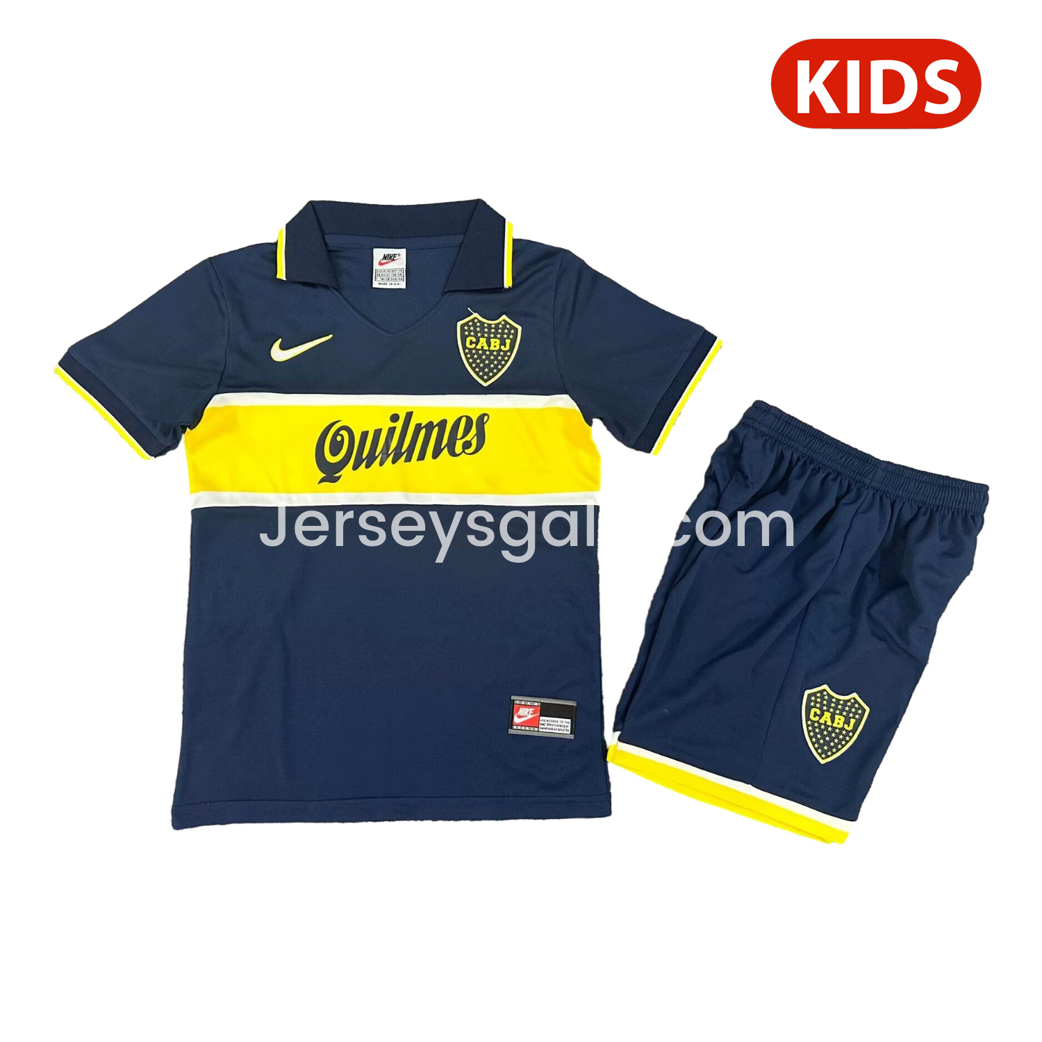 JerseysGala.com | Retro Boca Juniors 1996-97 Home Kids Kit -Customize Name, Number and Patch | Worldwide Shipping