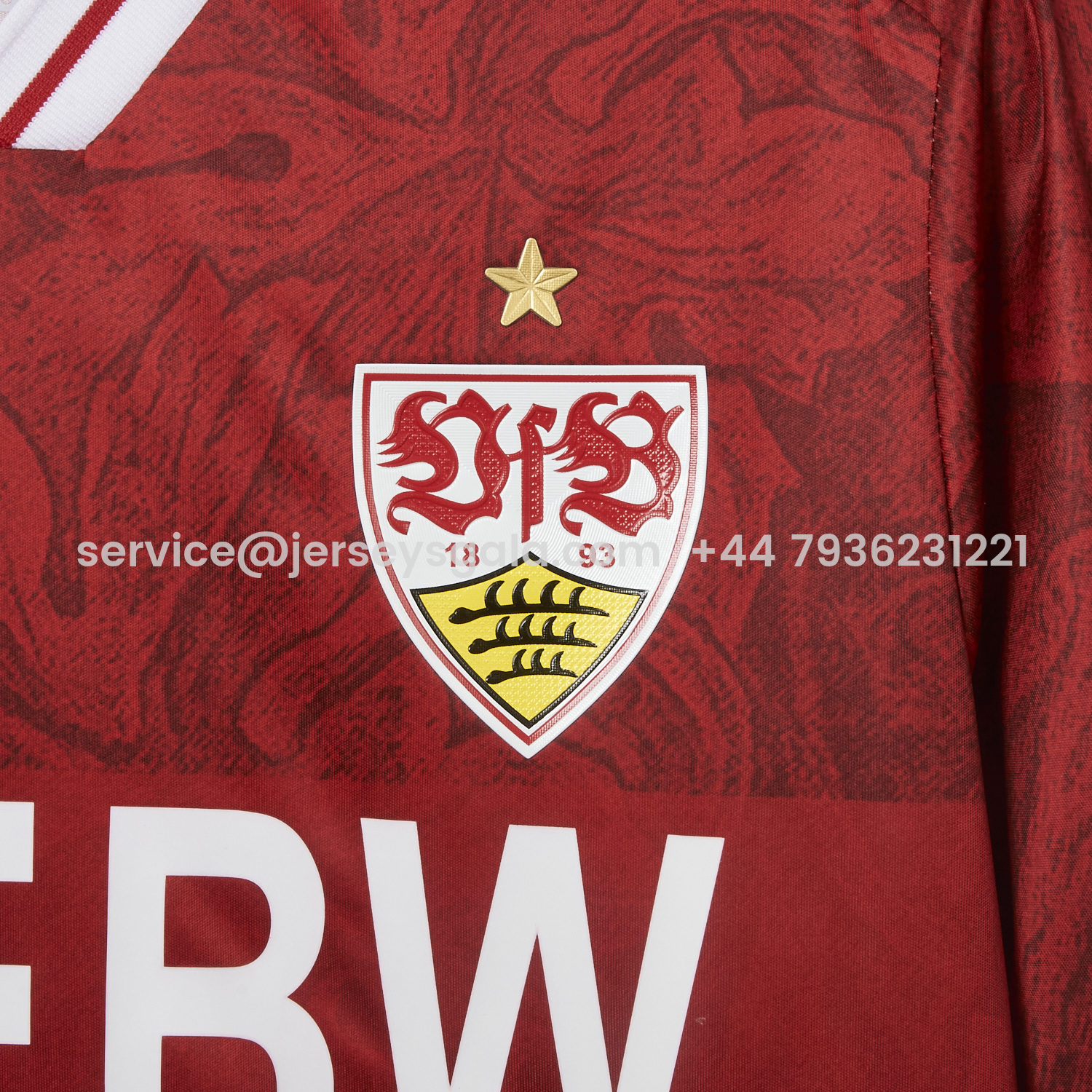 JerseysGala.com | VfB Stuttgart 25-26 Away Red Jersey - Fans Version -Customize Name, Number and Patch | Worldwide Shipping