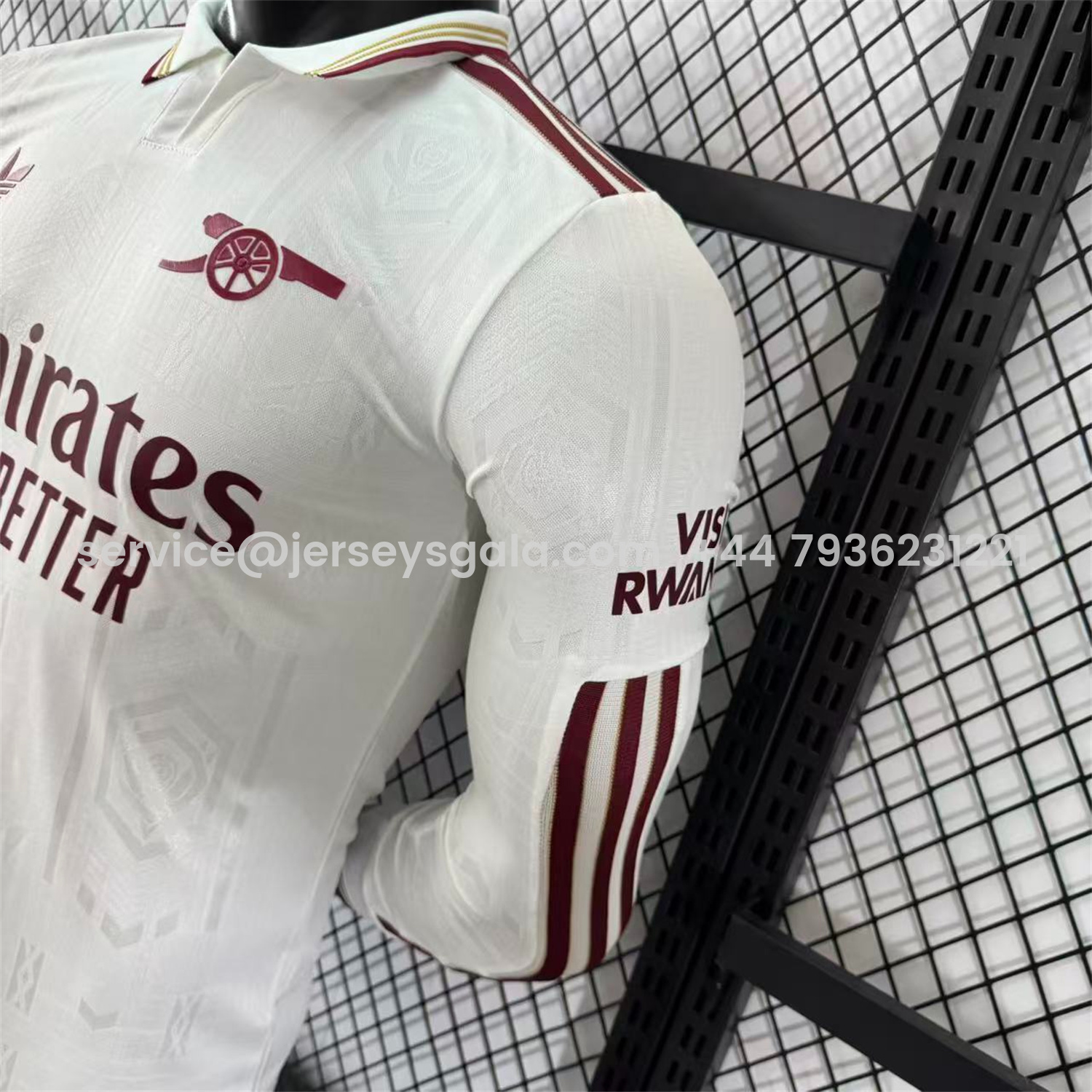 JerseysGala.com | Arsenal 25-26 Third White Long Sleeves Jersey - Player Version -Customize Name, Number and Patch | Worldwide Shipping