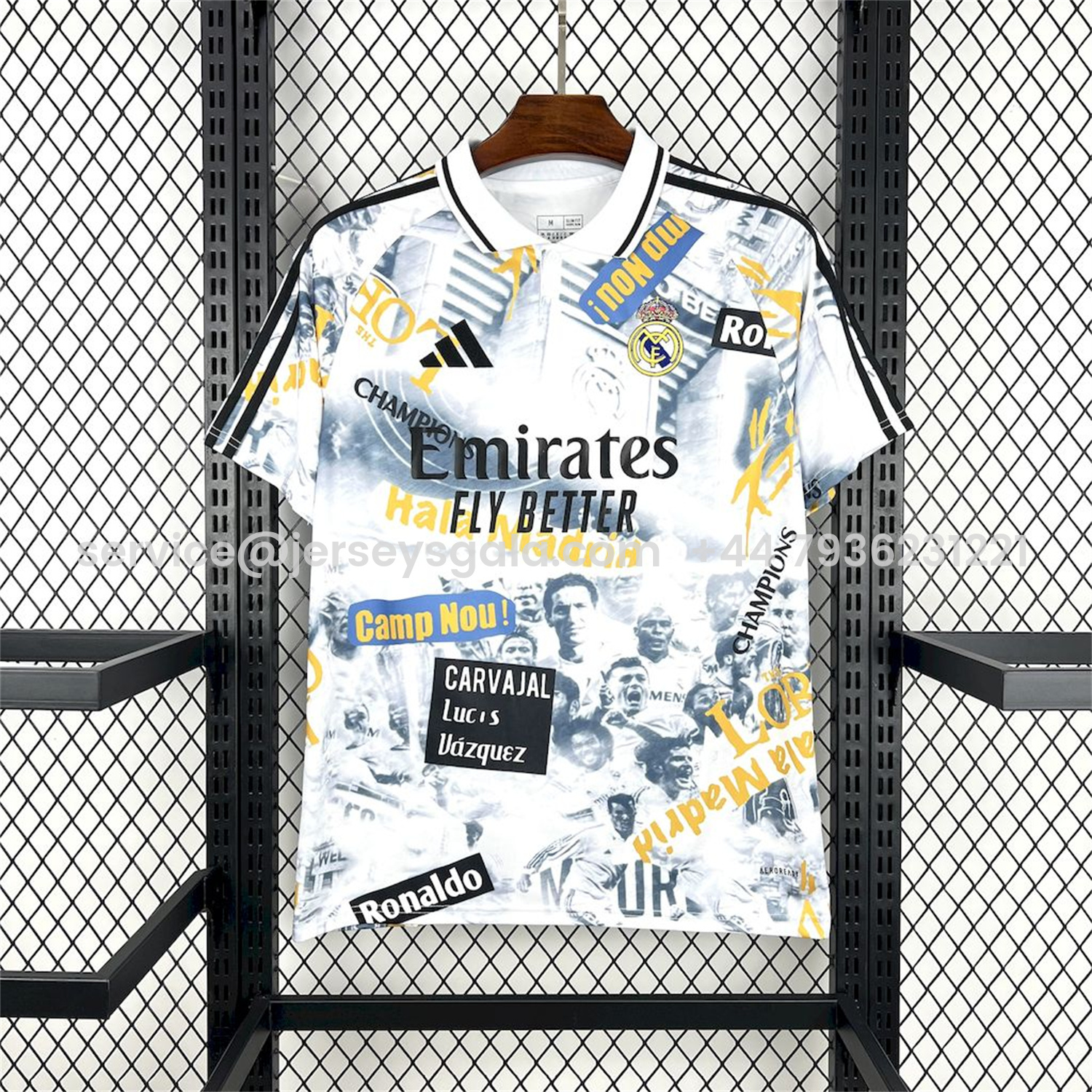 JerseysGala.com | Real Madrid 25-26 Capture Of Camp Nou POLO White Special Jersey - Fans Version -Customize Name, Number and Patch | Worldwide Shipping