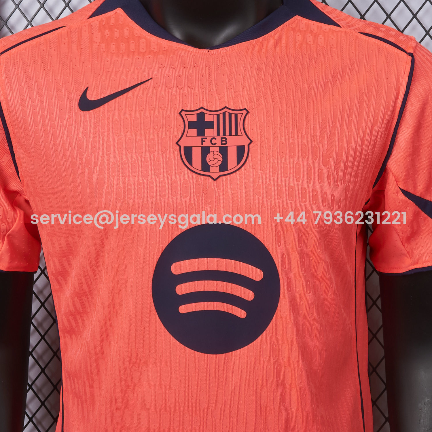 JerseysGala.com | Barcelona 25-26 Third Orange Jersey - Player Version -Customize Name, Number and Patch | Worldwide Shipping