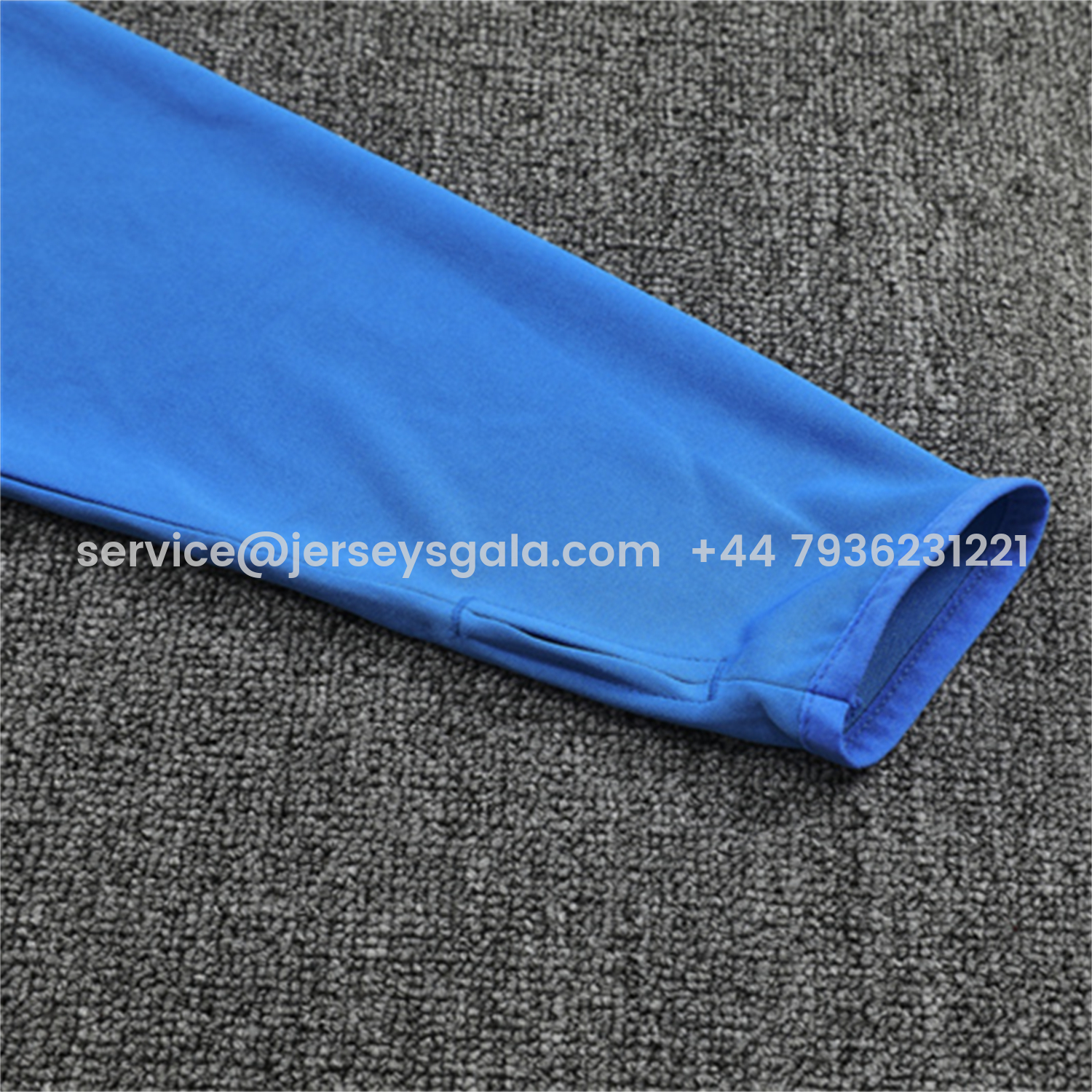 JerseysGala.com | Real Madrid 25-26 Kids Long Sleeve Training Set - Bright Blue Top & Pants -Customize Name, Number and Patch | Worldwide Shipping