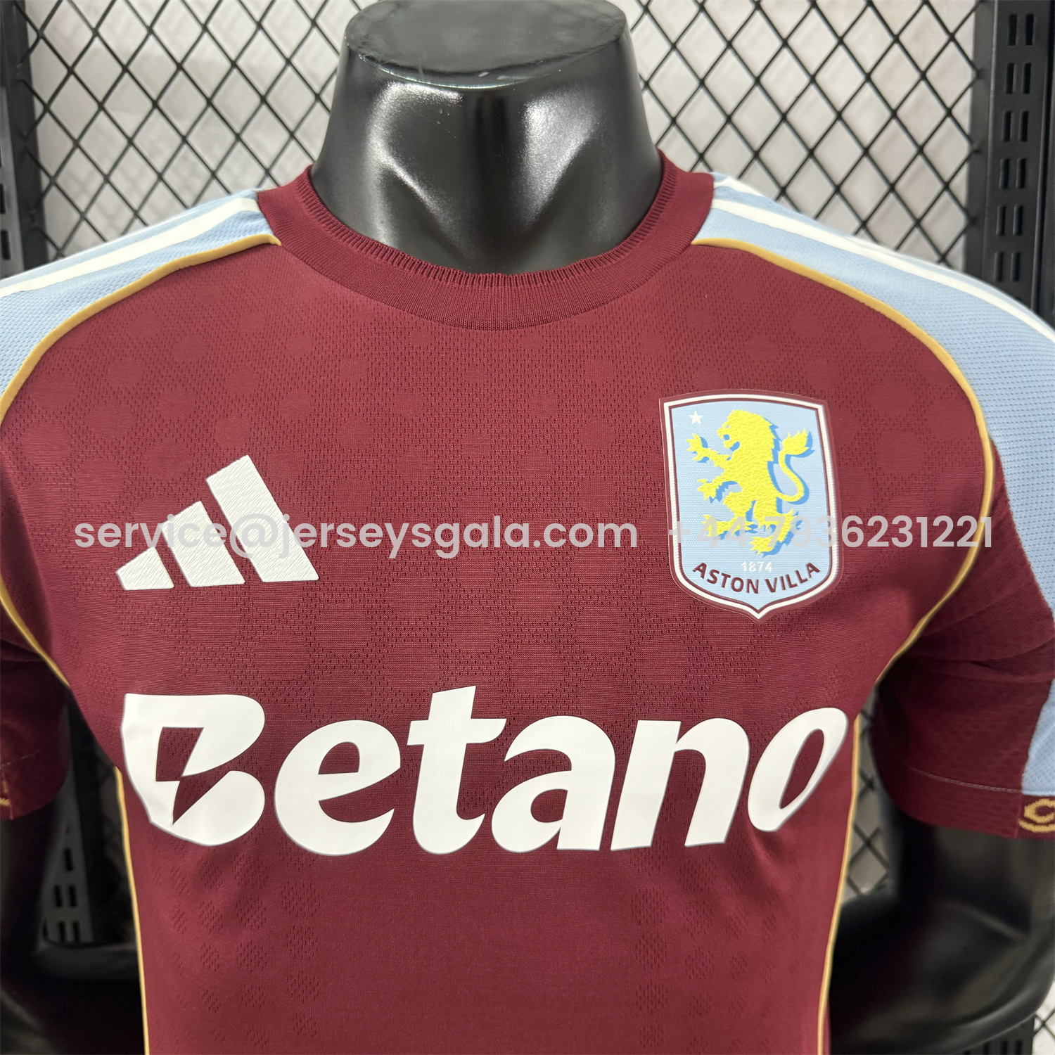 JerseysGala.com | Aston Villa 25-26 Home Jersey - Player Version -Customize Name, Number and Patch | Worldwide Shipping