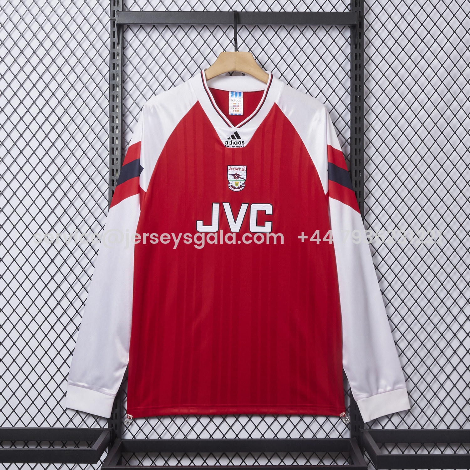 JerseysGala.com | Retro Arsenal 92-94 Home Long Sleeves Jersey -Customize Name, Number and Patch | Worldwide Shipping