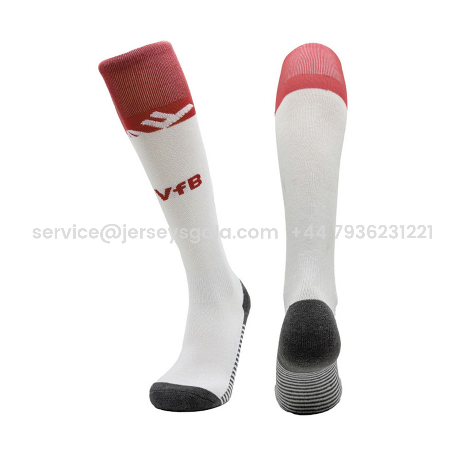 JerseysGala.com | Stuttgart 25-26 Home Socks - White -Customize Name, Number and Patch | Worldwide Shipping
