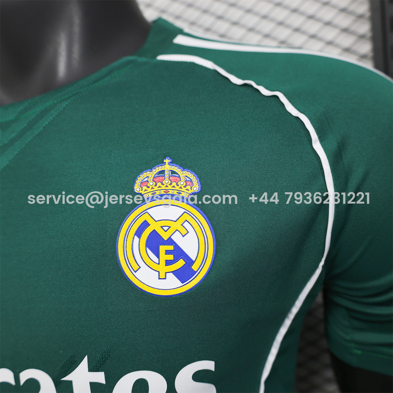 JerseysGala.com | Real Madrid 25-26 Green With White Lines Special Jersey - Player Version -Customize Name, Number and Patch | Worldwide Shipping