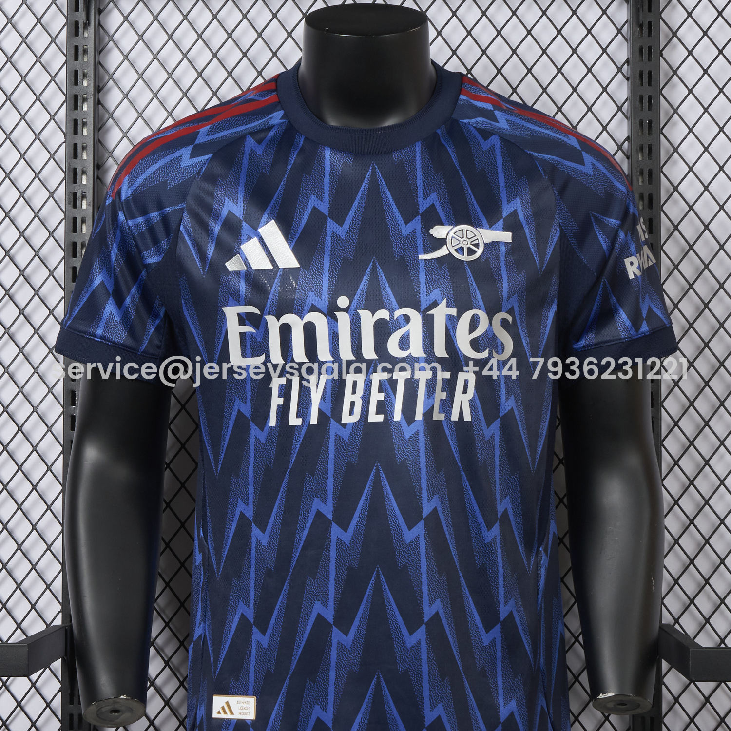 JerseysGala.com | Arsenal 25-26 Away Blue Jersey - Player Version -Customize Name, Number and Patch | Worldwide Shipping