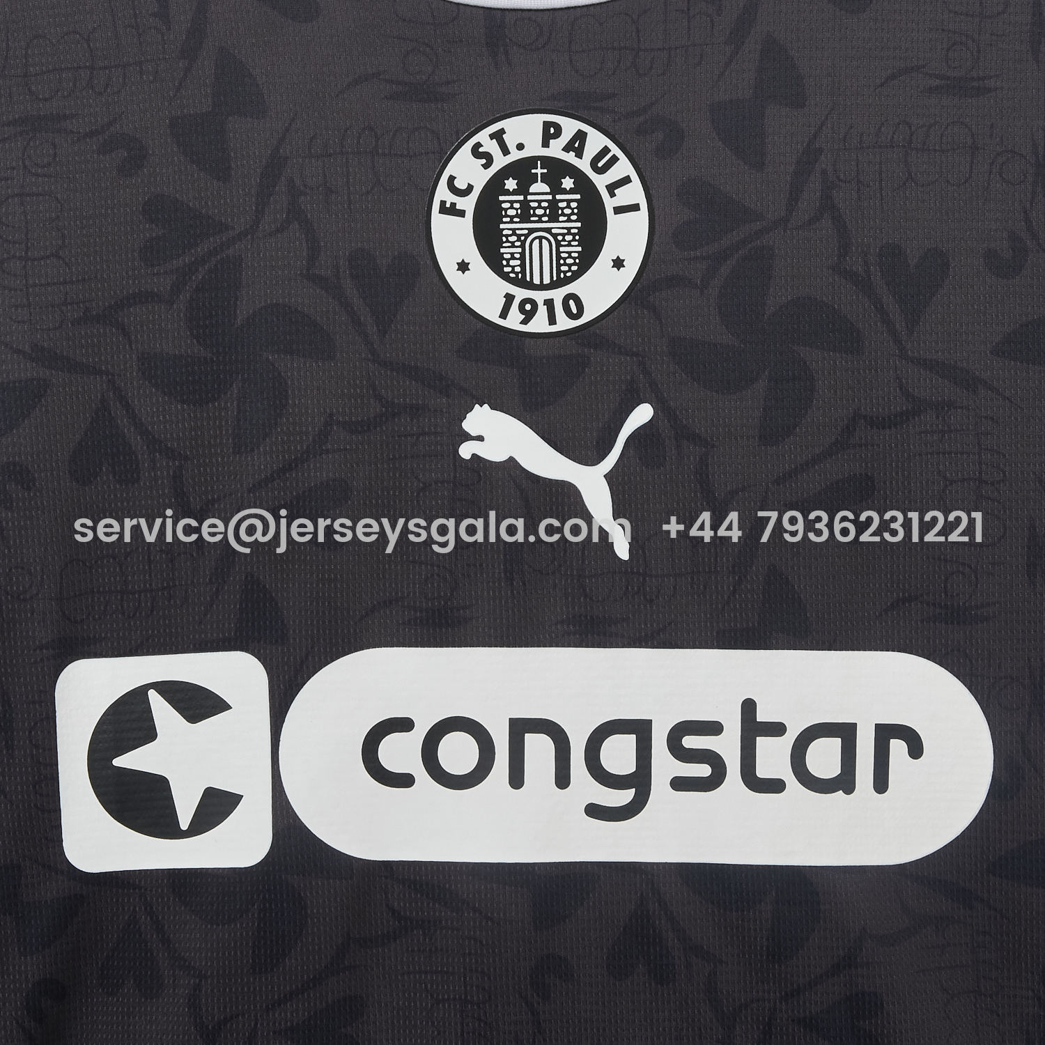 JerseysGala.com | St. Pauli 25-26 Third Black Jersey - Fans Version -Customize Name, Number and Patch | Worldwide Shipping