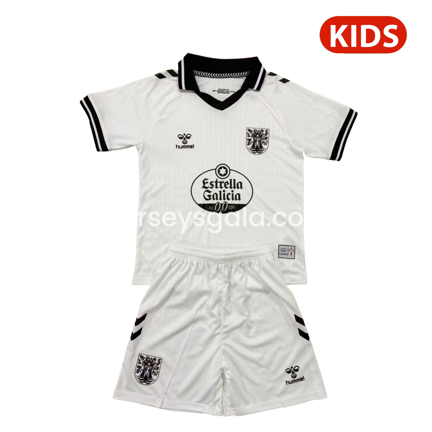 JerseysGala.com | Celta Vigo 24-25 Oliveira Dos Cen Anos White Goalkeeper Kids Kit -Customize Name, Number and Patch | Worldwide Shipping