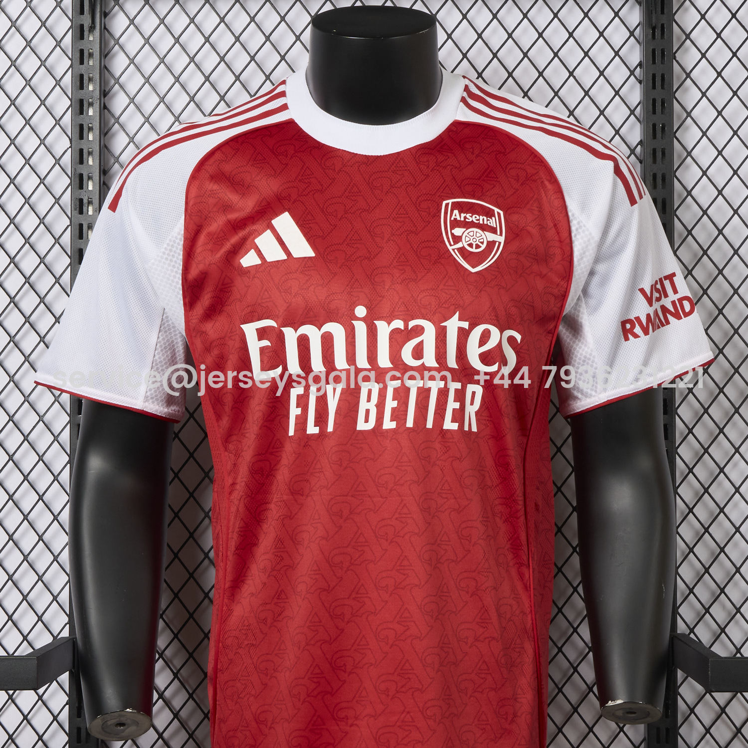 JerseysGala.com | Arsenal 25-26 Home Jersey (Letter A Pattern) - Player Version -Customize Name, Number and Patch | Worldwide Shipping