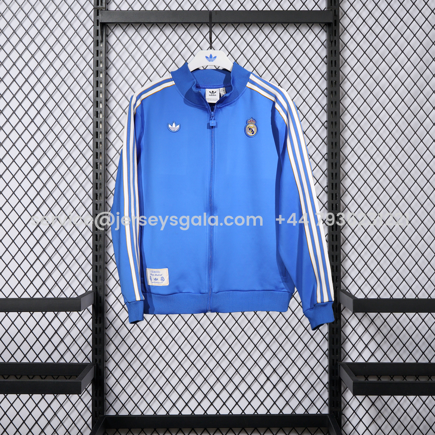 JerseysGala.com | Real Madrid 25-26 Pure Color Training Set - Blue Top and Blue Pants -Customize Name, Number and Patch | Worldwide Shipping