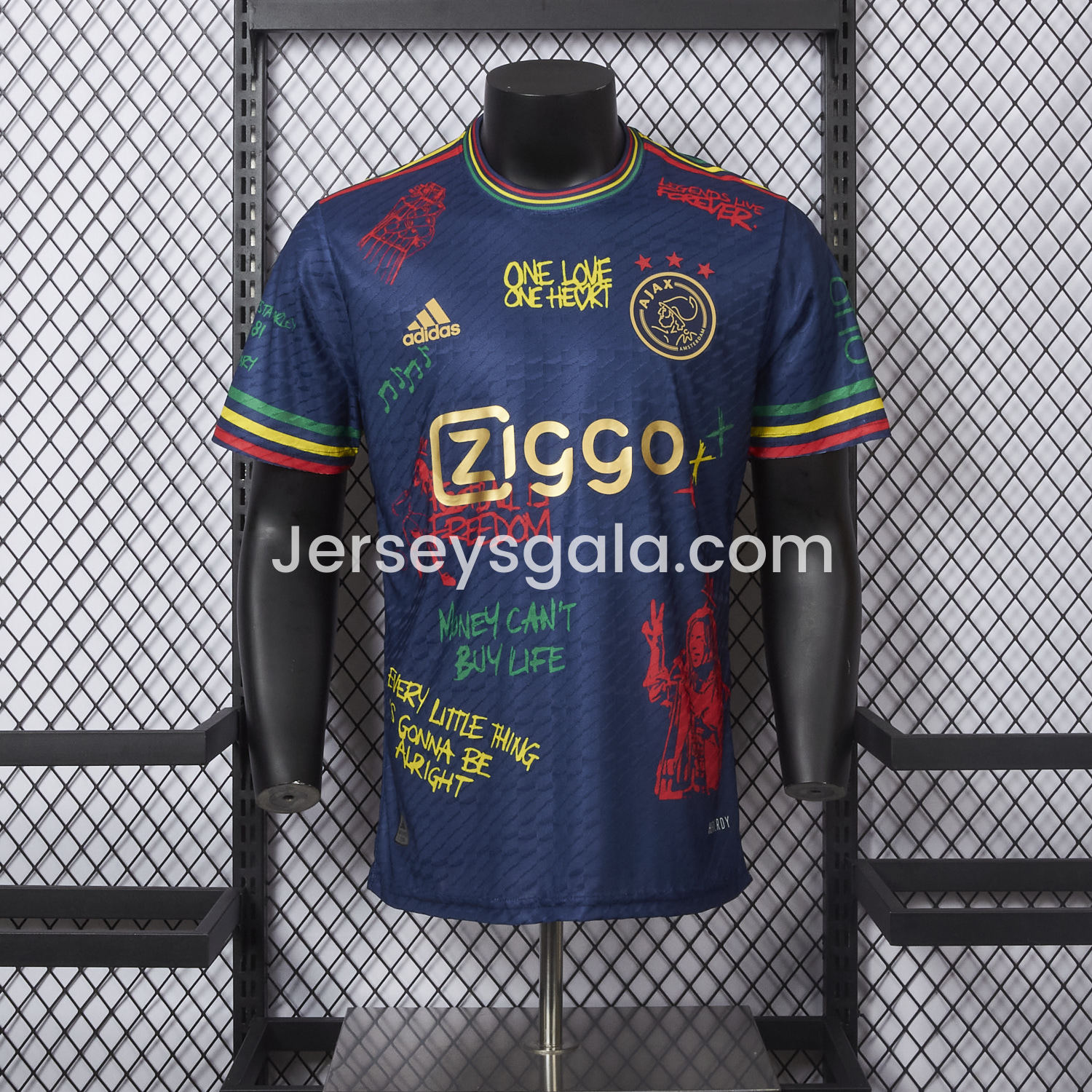 JerseysGala.com | Ajax x B-O-B Marly 2025-26 40th Blue Special Edition Jersey - Player Version -Customize Name, Number and Patch | Worldwide Shipping